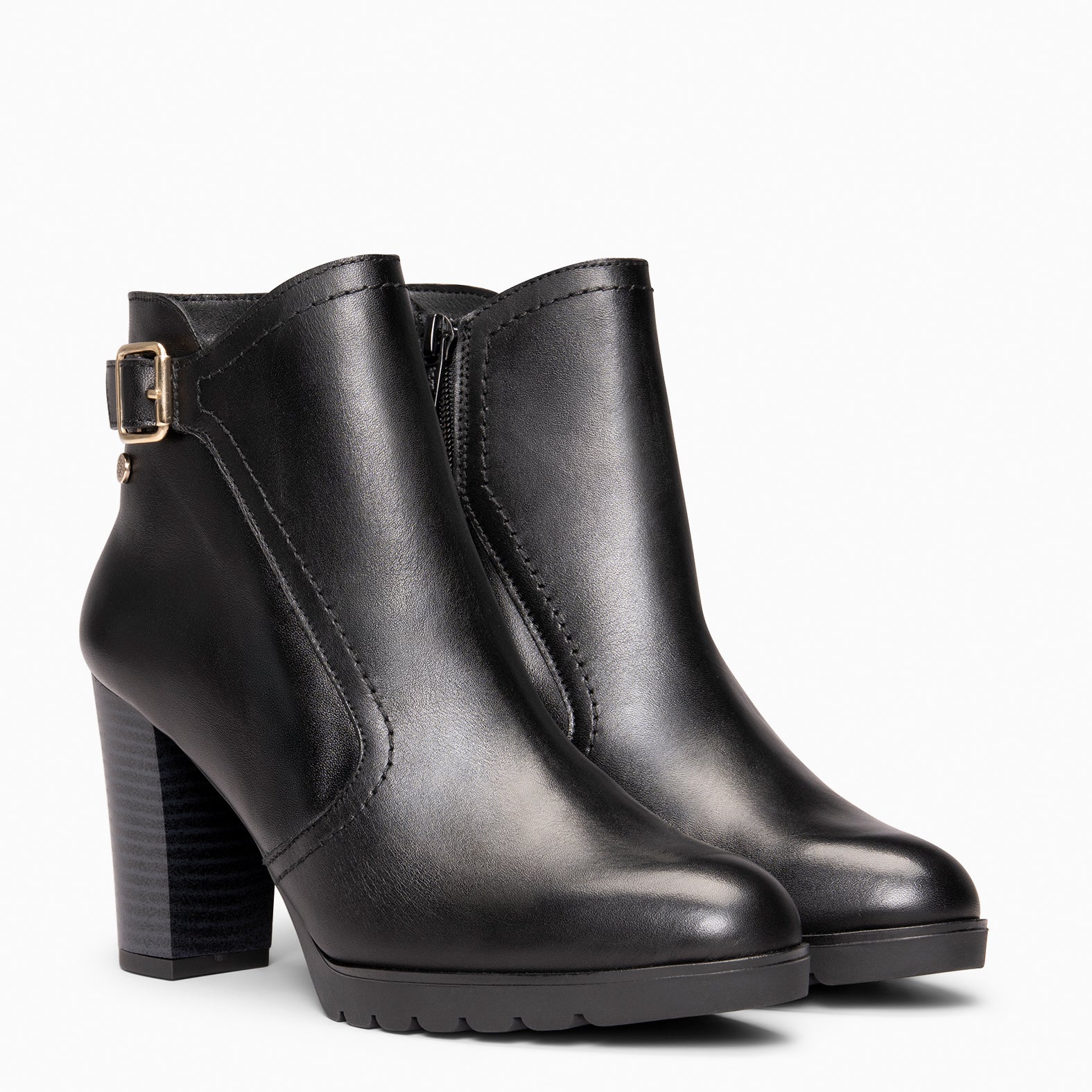 OLI – Botines de tacón alto con hebilla decorativa NEGRO