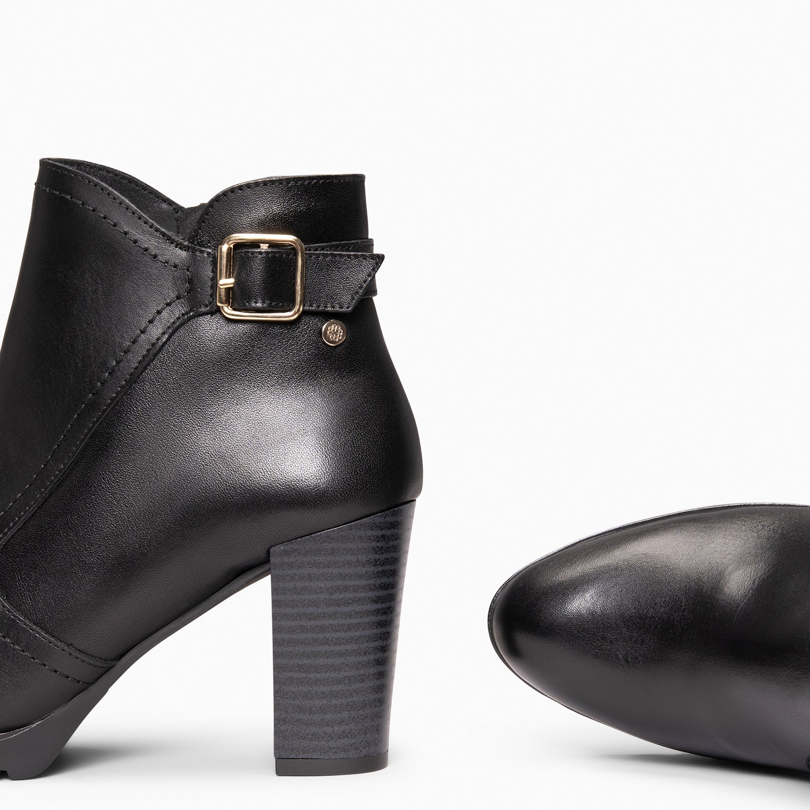 OLI – Botines de tacón alto con hebilla decorativa NEGRO