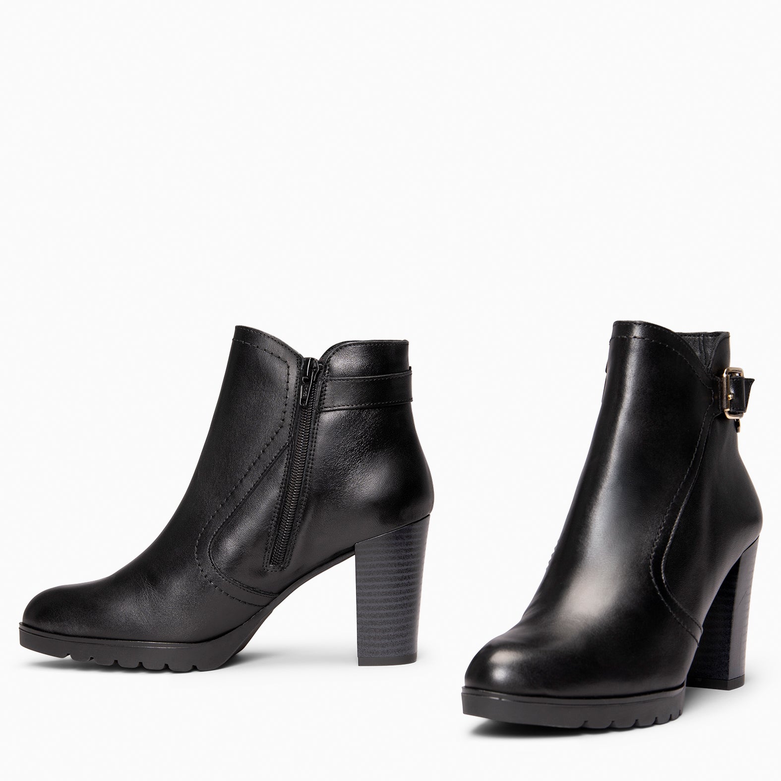 OLI – Botines de tacón alto con hebilla decorativa NEGRO