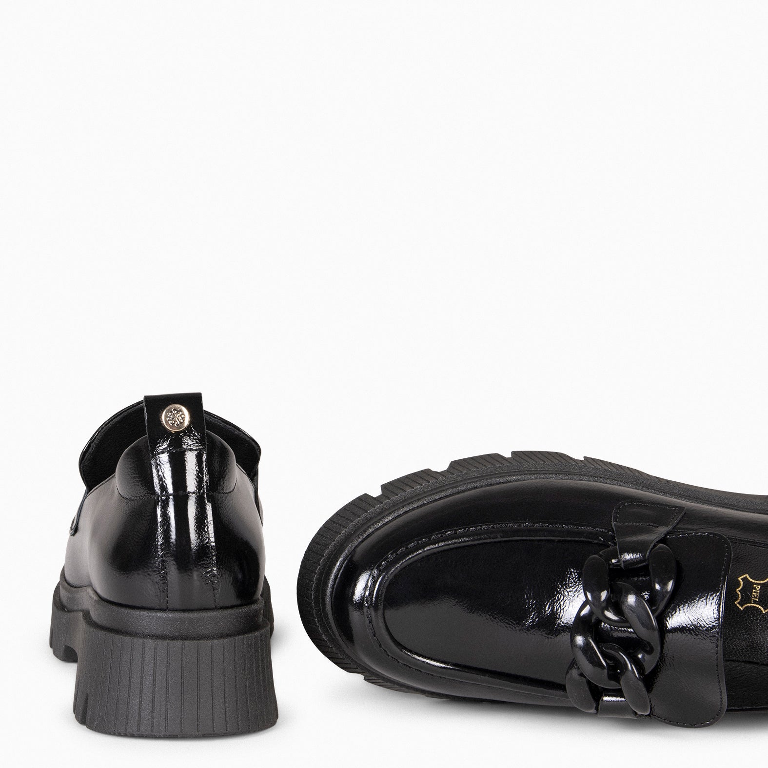 LOLA - Mocasín NEGRO con suela track