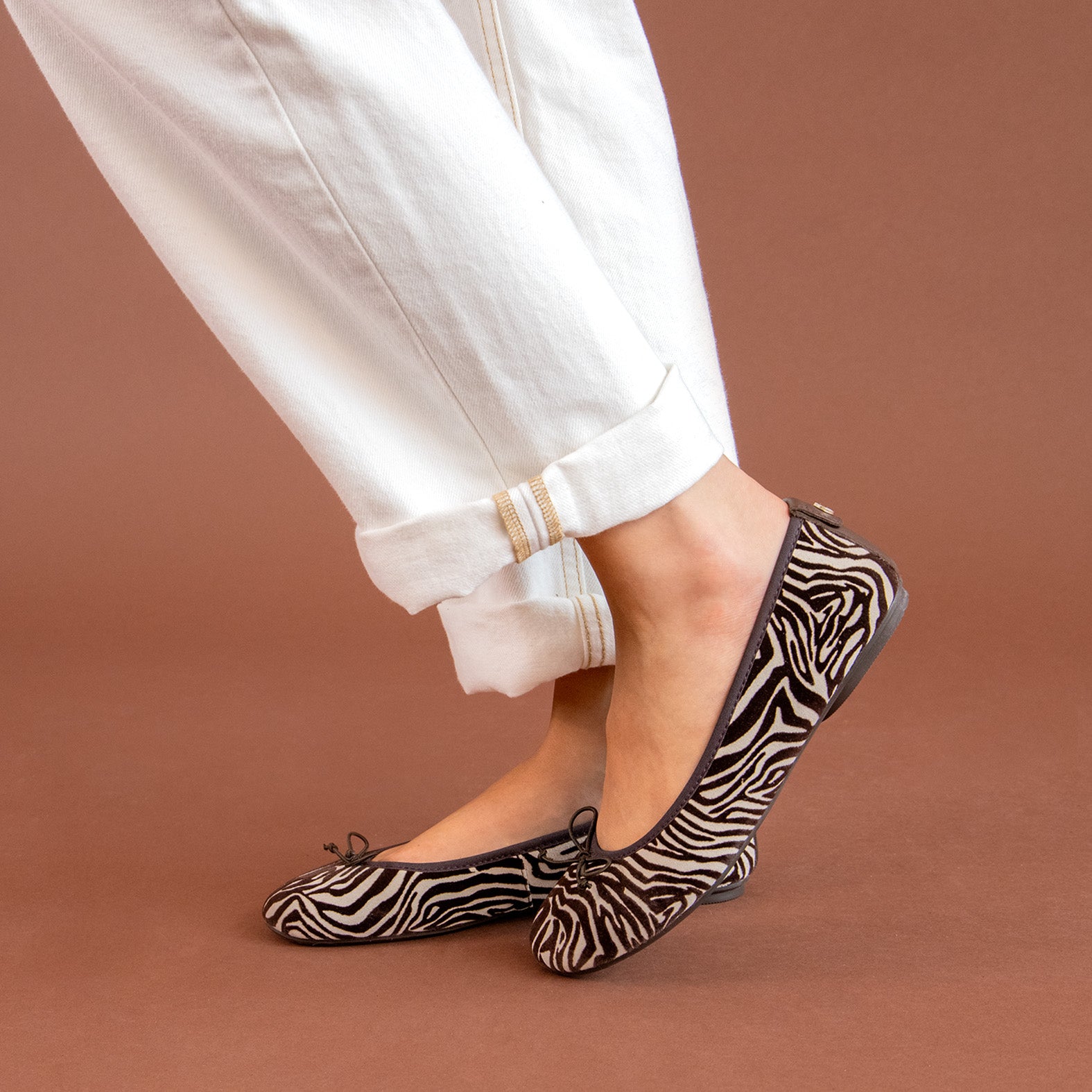 CAMPANILLA - Ballerines Baresoft à nœud ANIMAL PRINT BEIGE