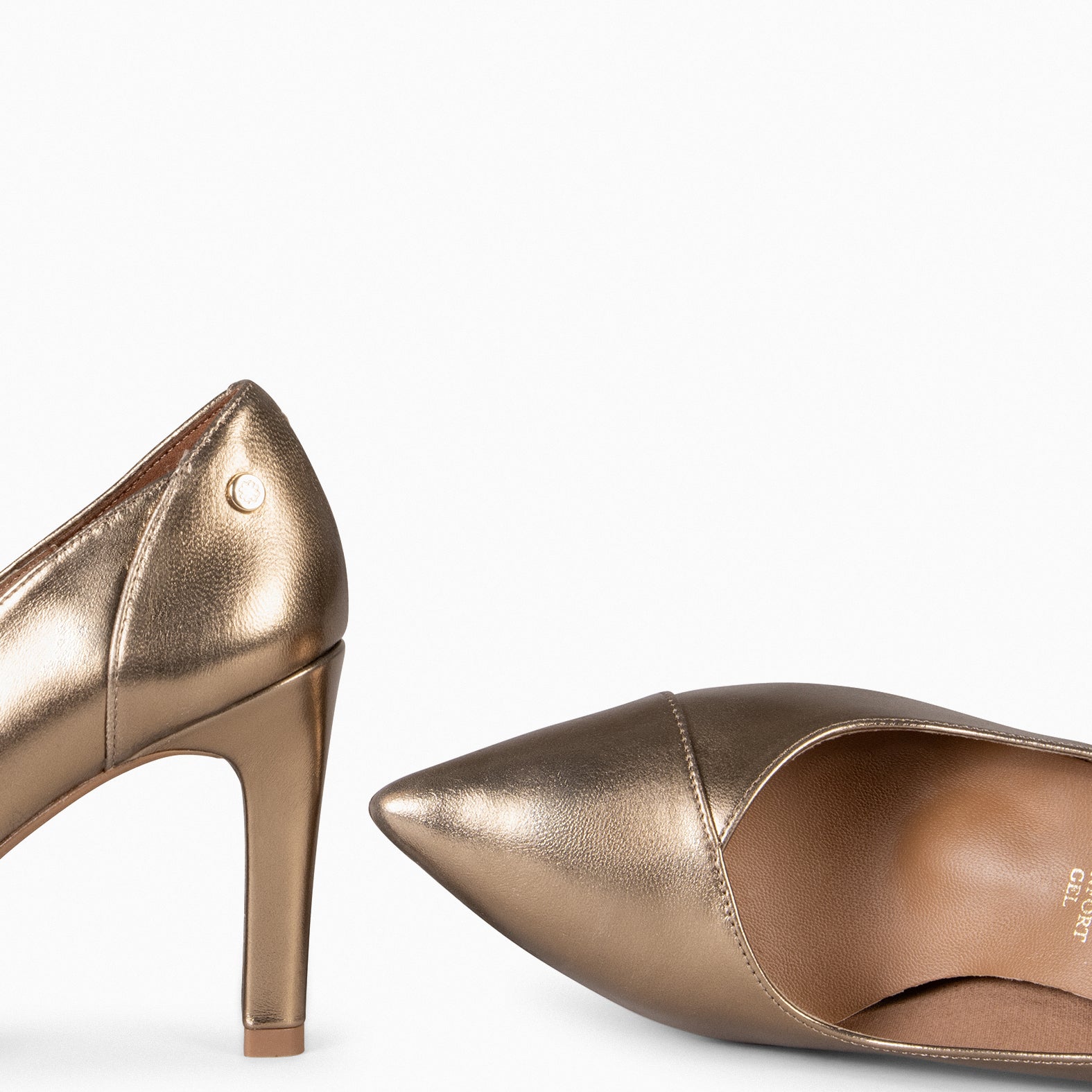 GLAM - Escarpins à talon haut en cuir DORÉ