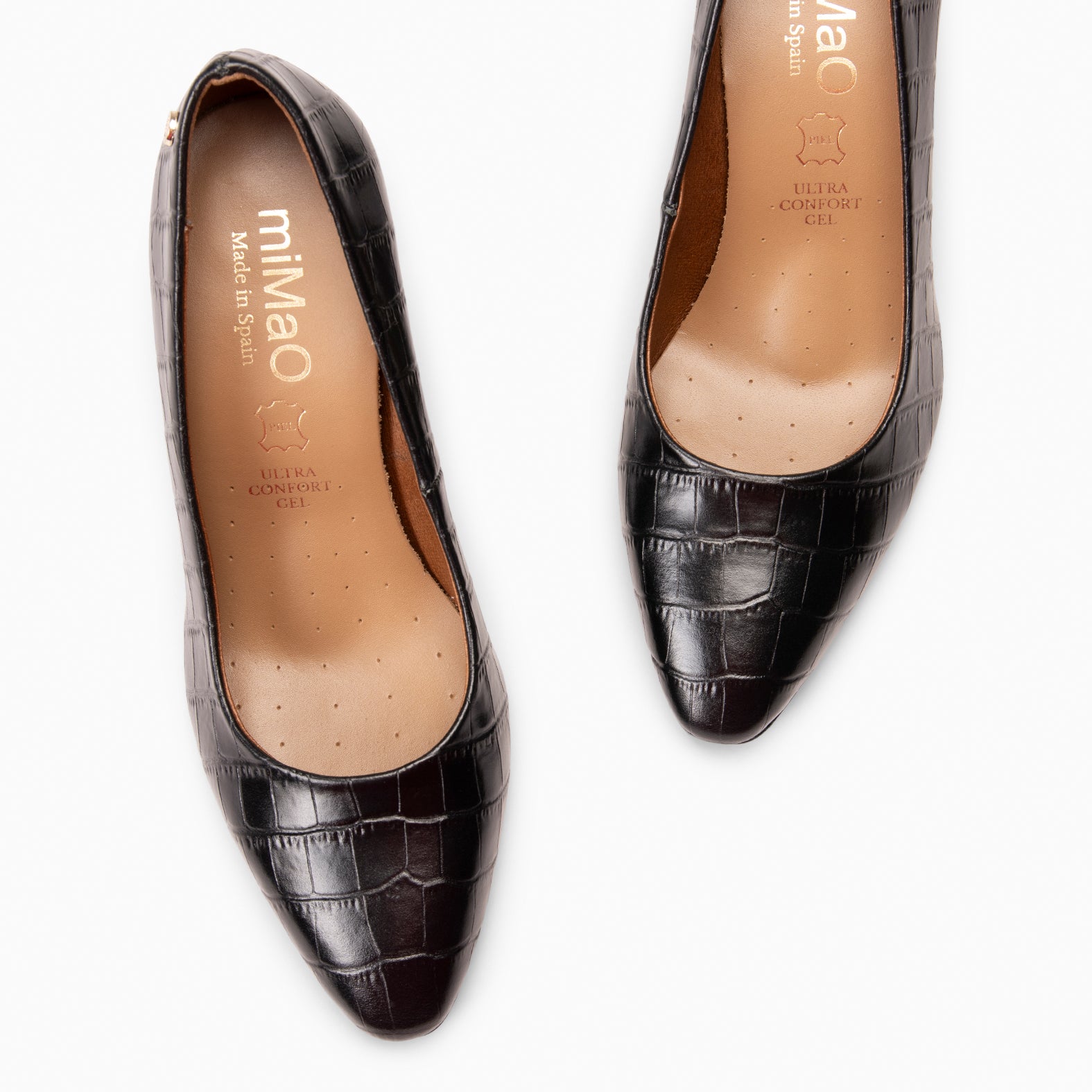 SABELA COCO – Zapato de tacón medio en piel NEGRO