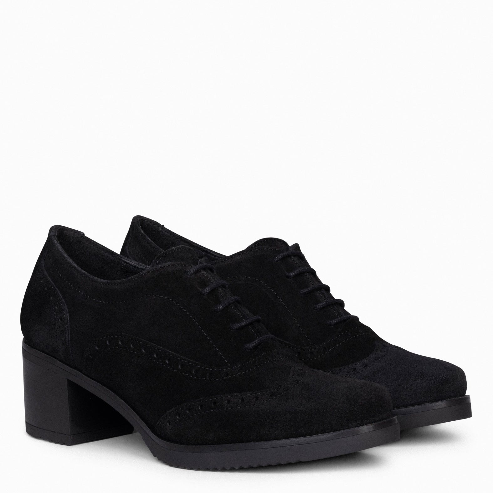 OXFORD – BLACK Women's Blucher with heel