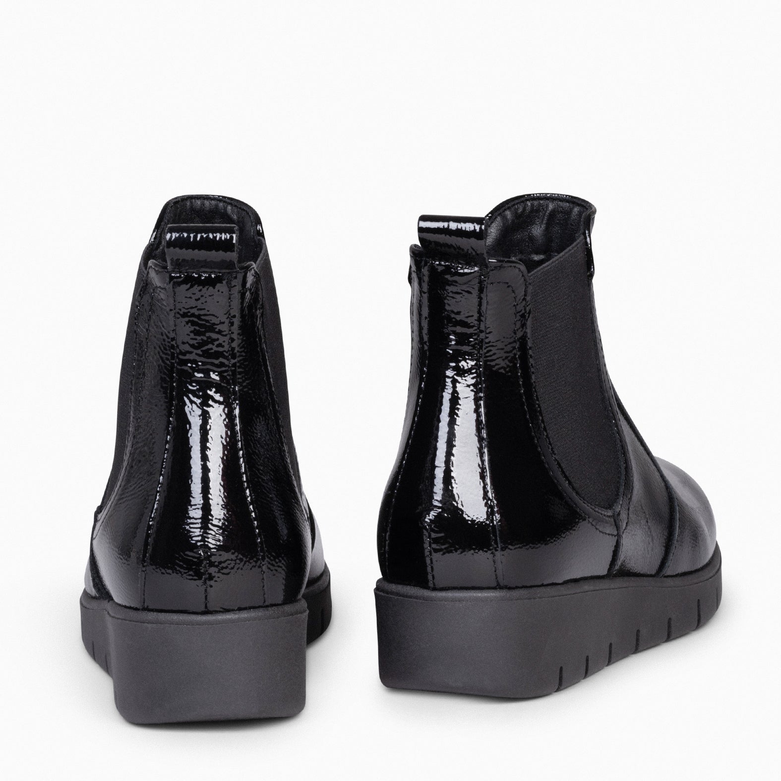 Comfortable black shop wedge booties