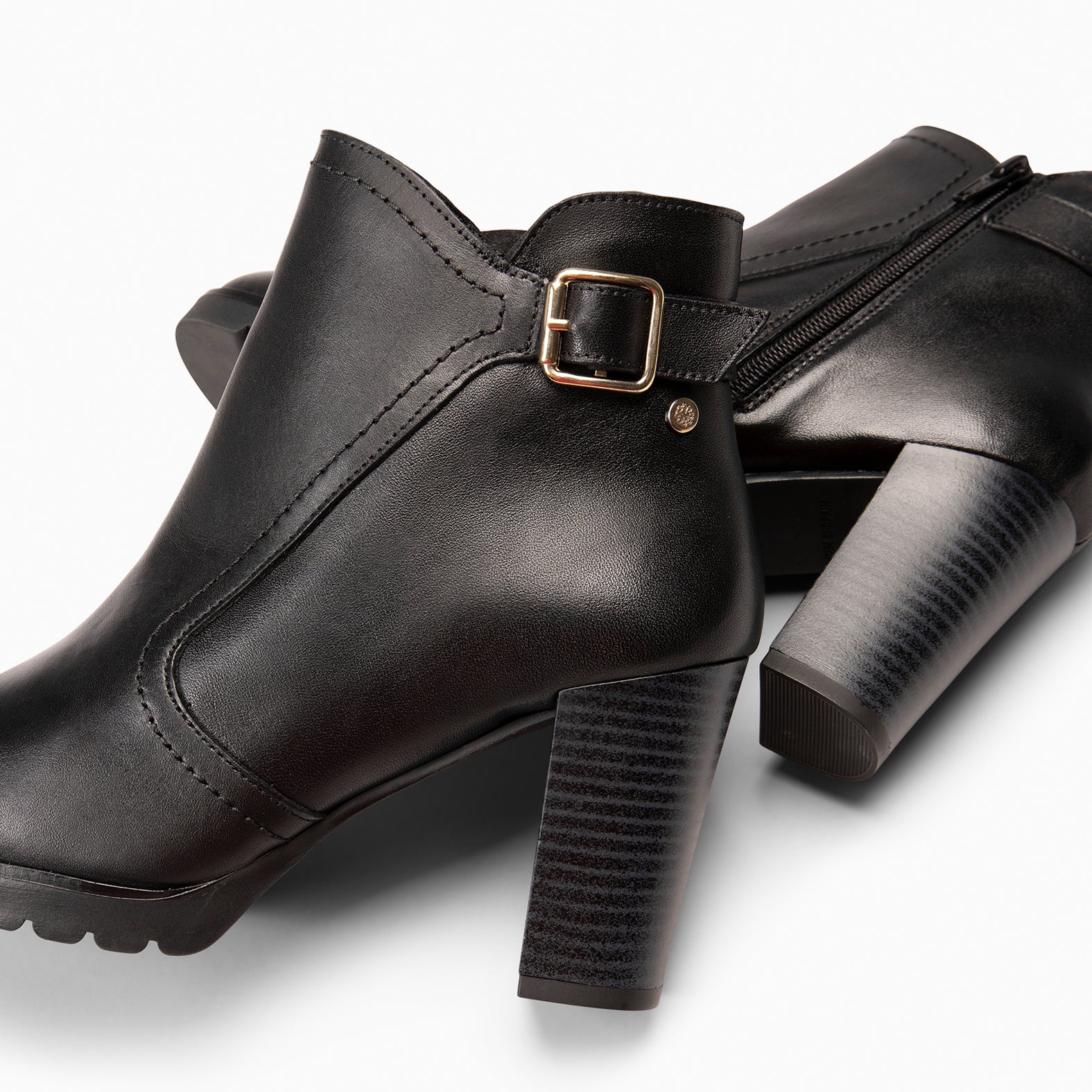 OLI – Botines de tacón alto con hebilla decorativa NEGRO