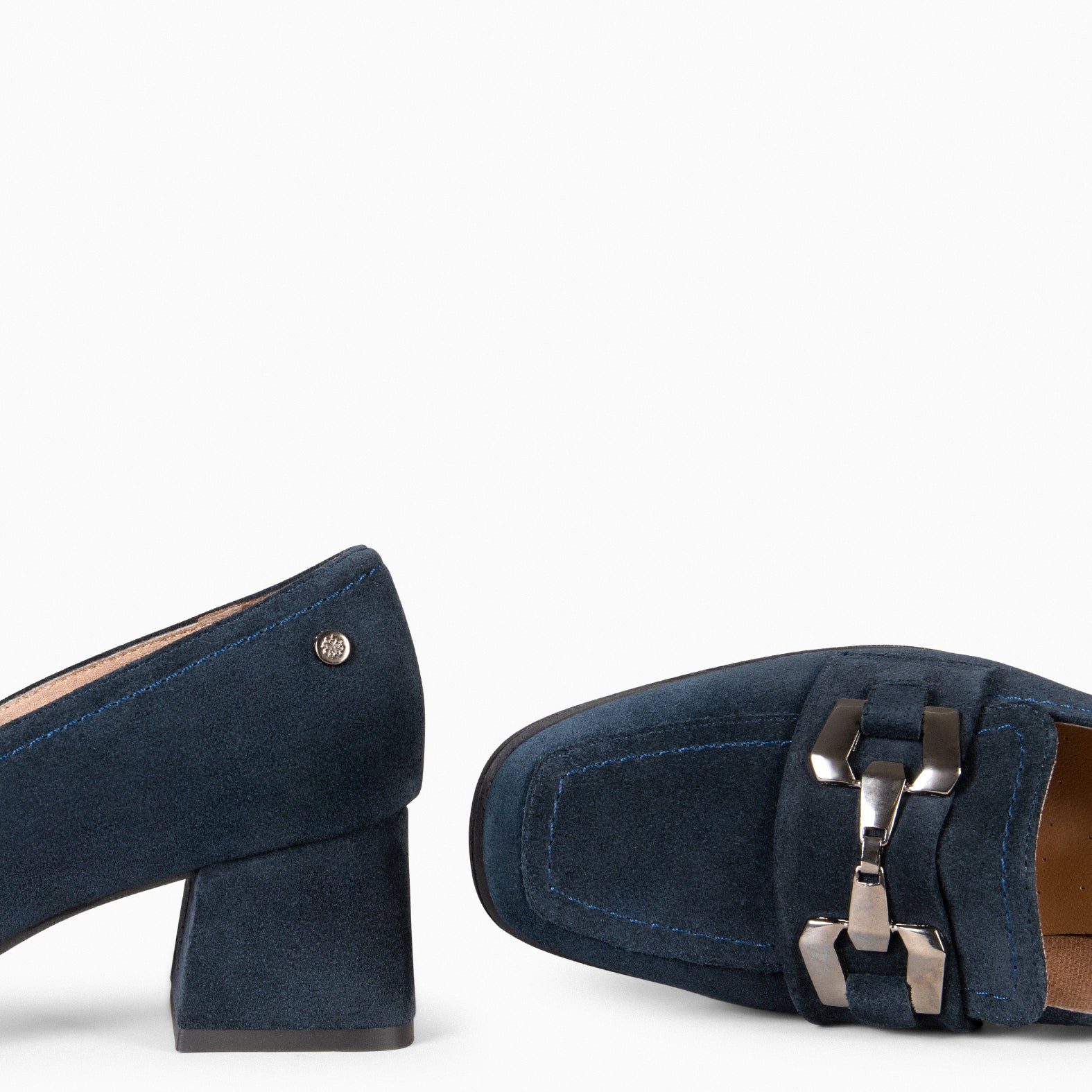 CAMILA – NAVY block heel moccasins