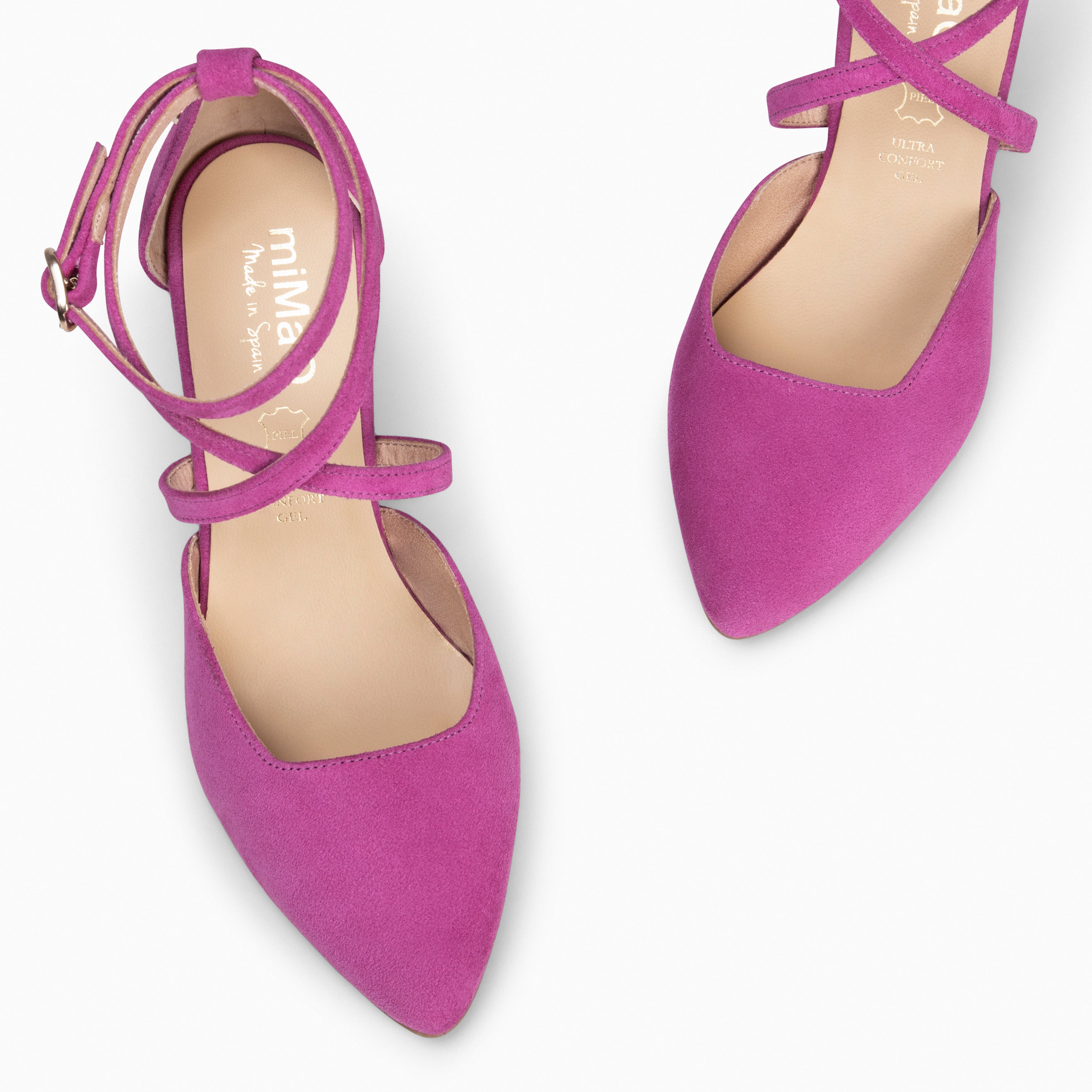 ARIEL – FUCHSIA Wide heel shoe