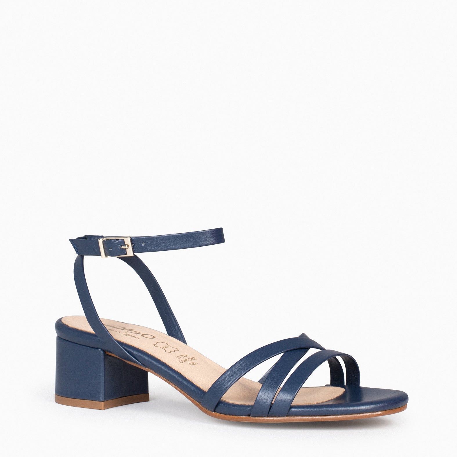 VIENA – NAVY SANDAL WITH THIN STRAPS AND LOW HEEL