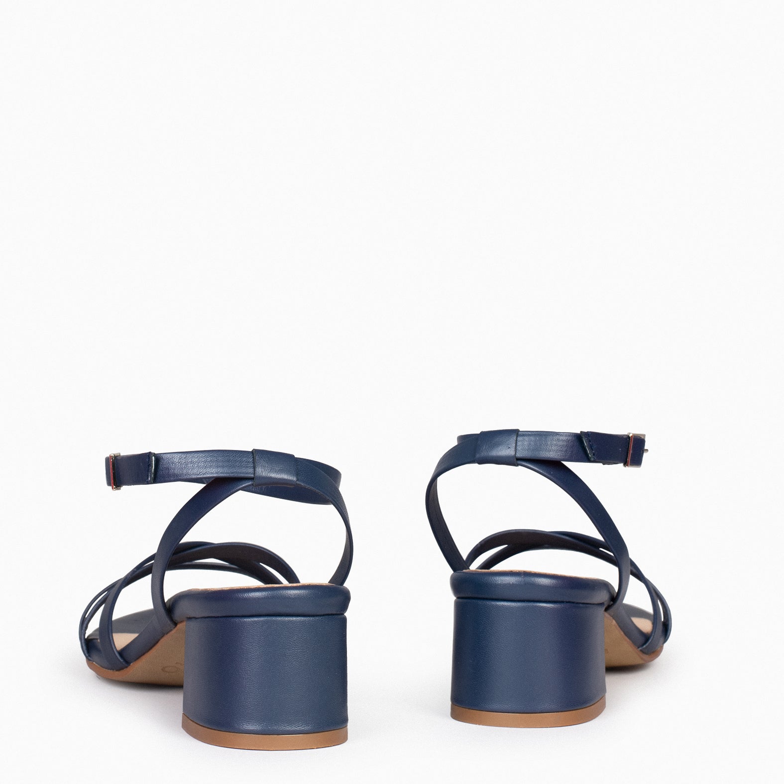 VIENA – NAVY SANDAL WITH THIN STRAPS AND LOW HEEL