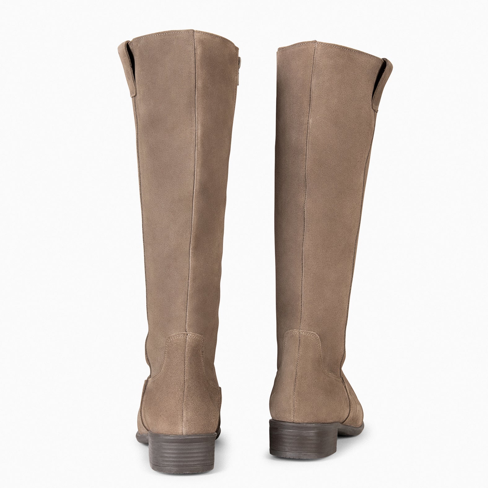 TEXAS – Bottes à petit talon en daim TAUPE