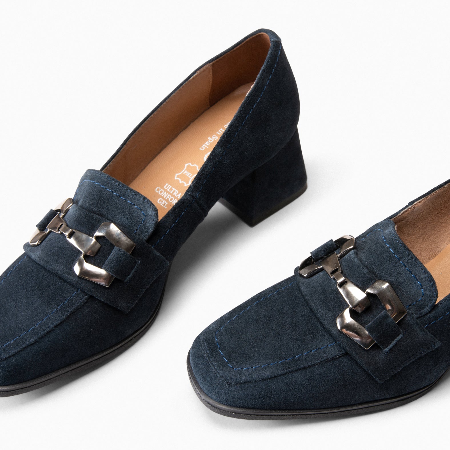 CAMILA – NAVY block heel moccasins