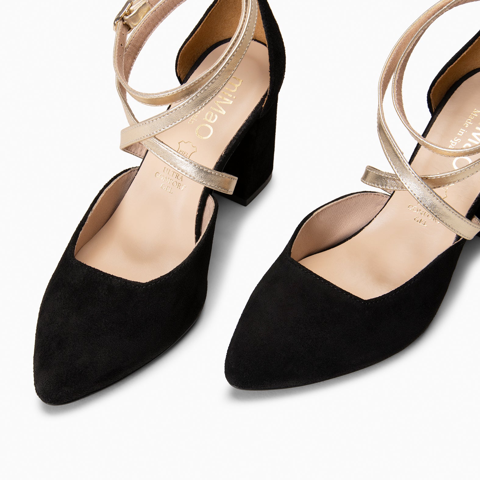 ARIEL - Zapato de tacón ancho NEGRO METAL