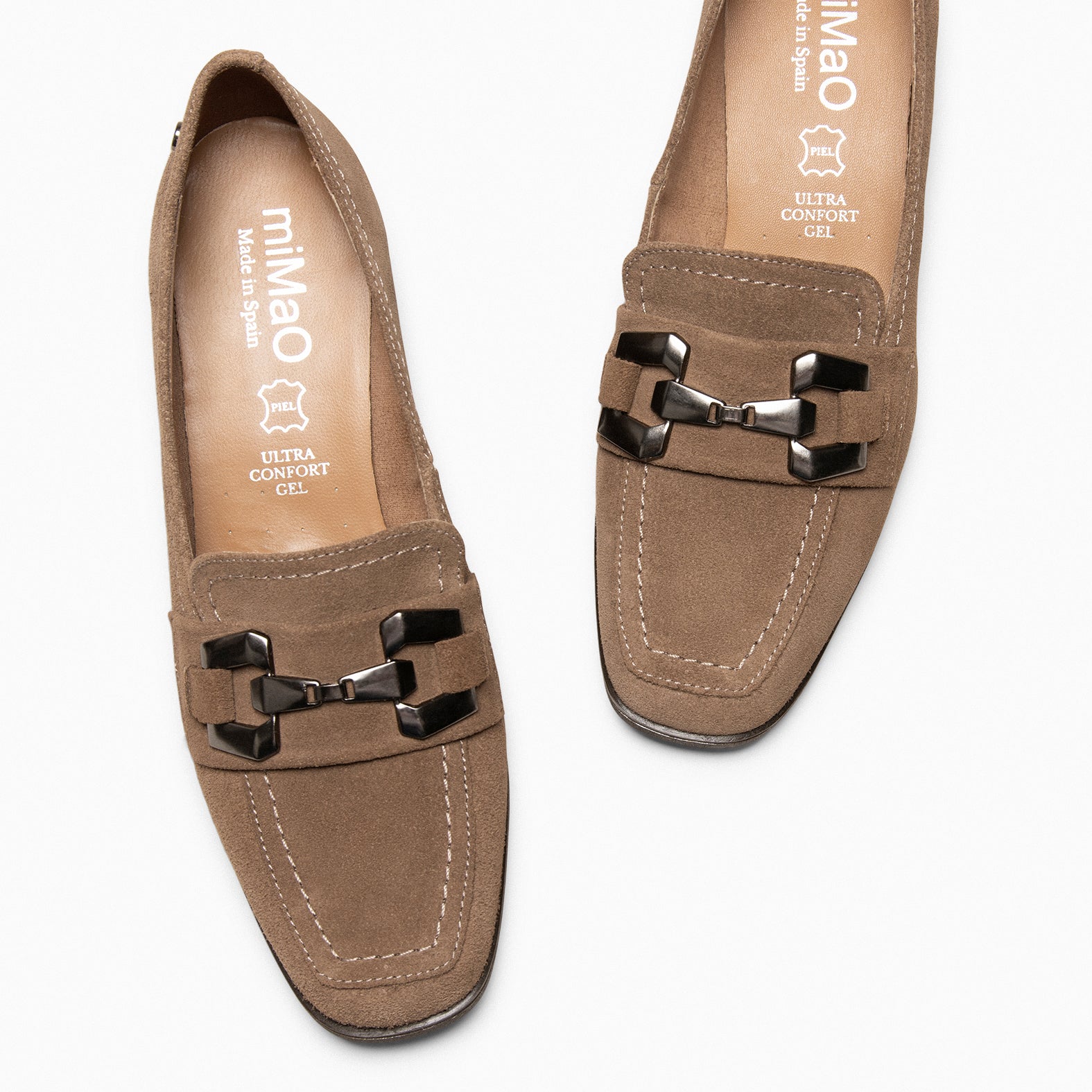 CAMILA – Mocasines de tacón ancho TAUPE