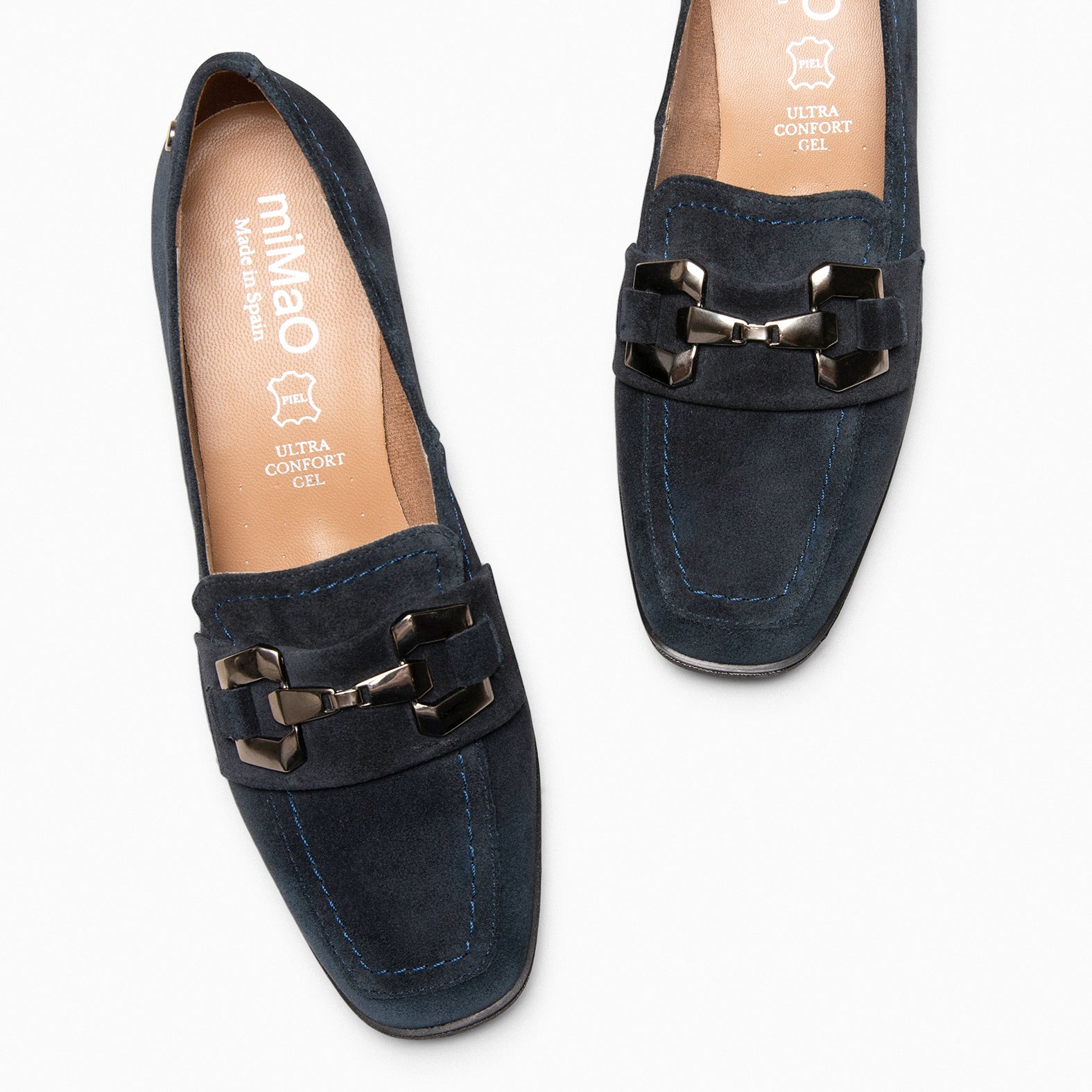 CAMILA – Mocassins pour femme en daim BLEU MARINE