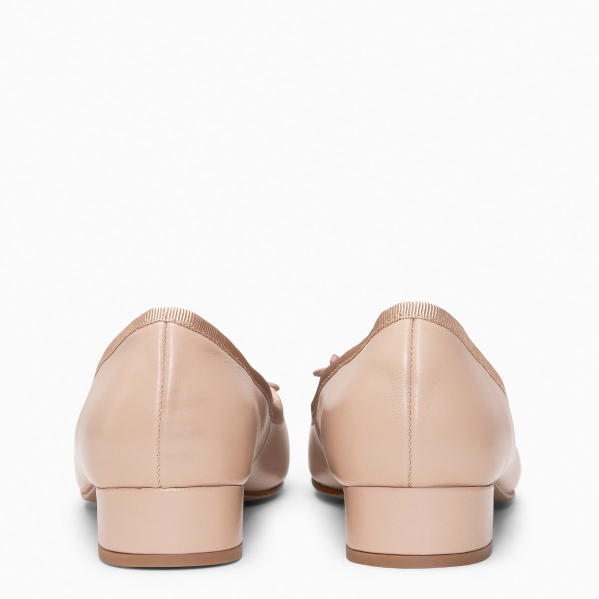 ALEXA - NUDE leren ballerina's met lage hak