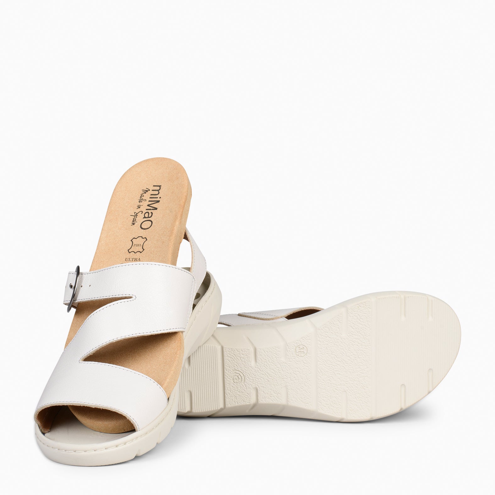 NATURA – WHITE sandals with removable insole