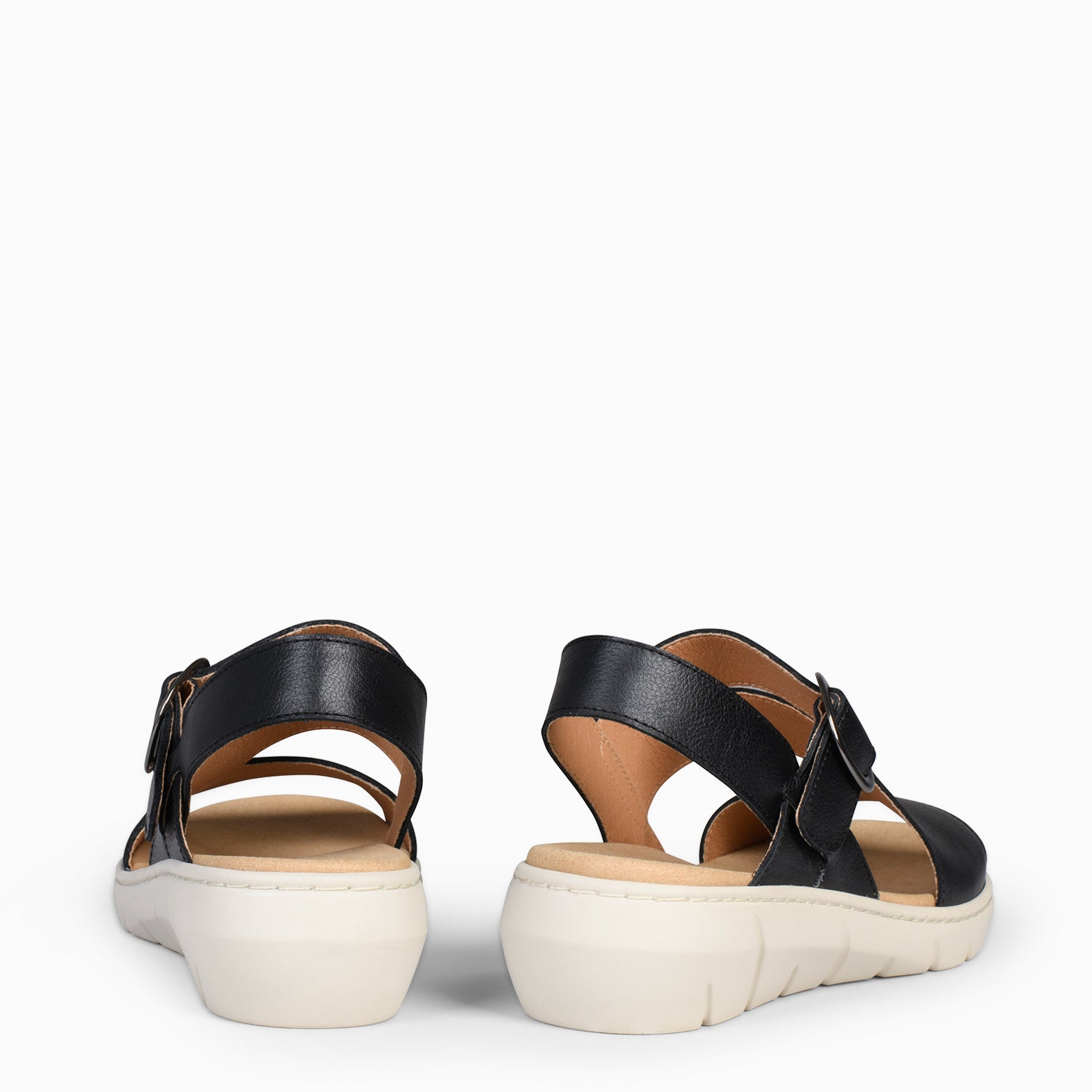 NATURA - BLACK SANDALS WITH REMOVABLE INSOLE