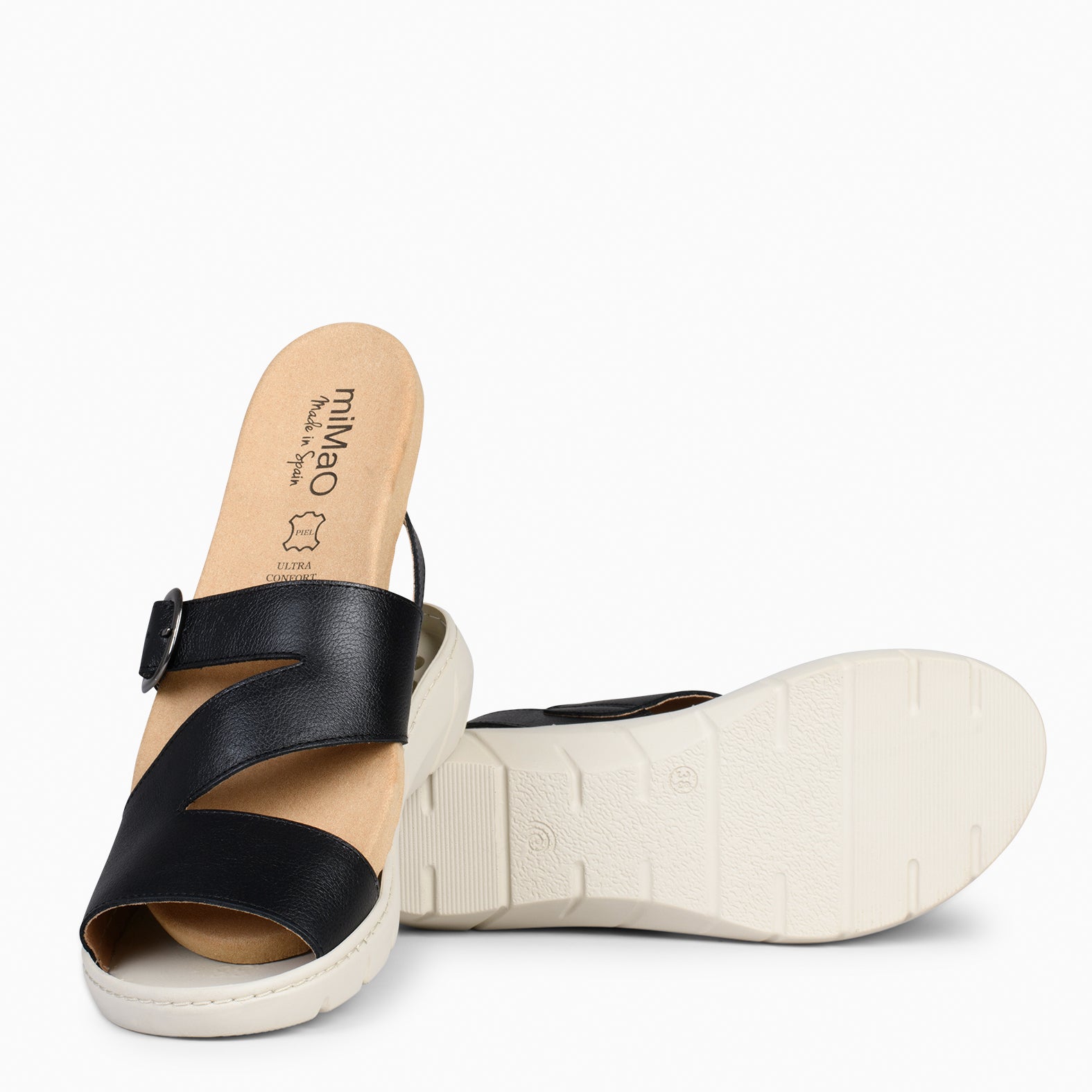 NATURA – Sandales à semelle amovible NOIR