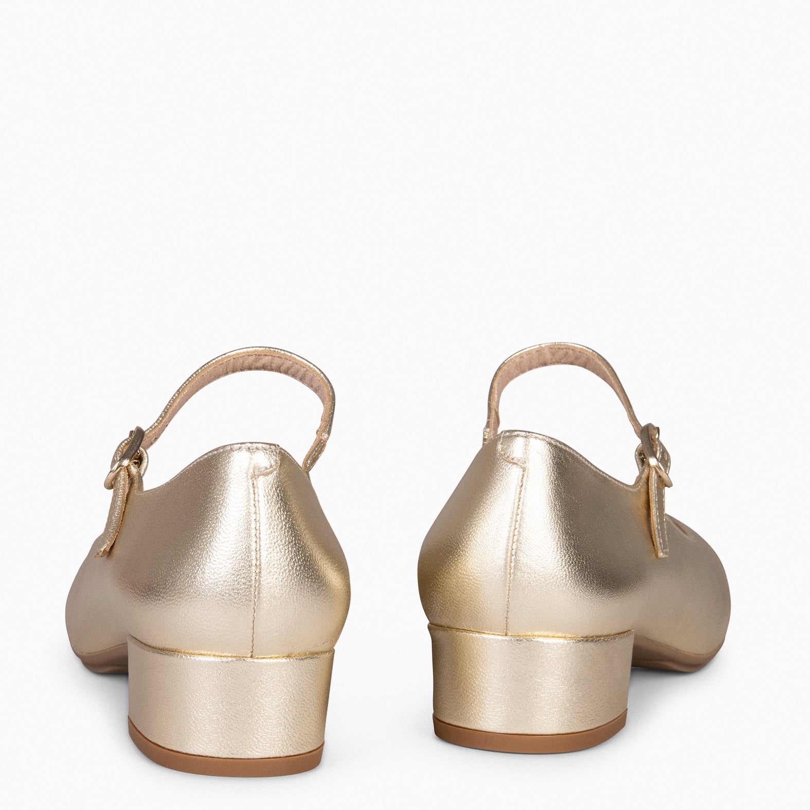 NORA - Merceditas con tacón bajo PLATINO