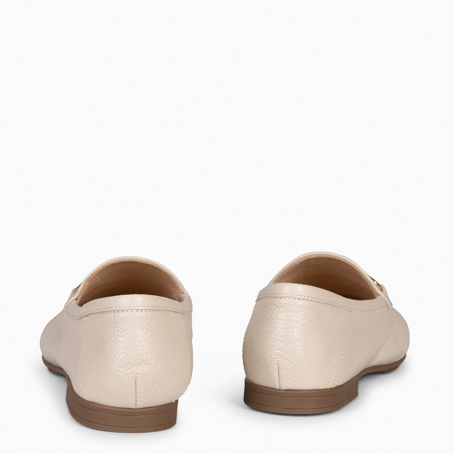 STYLE – Mocassins en cuir souple BEIGE