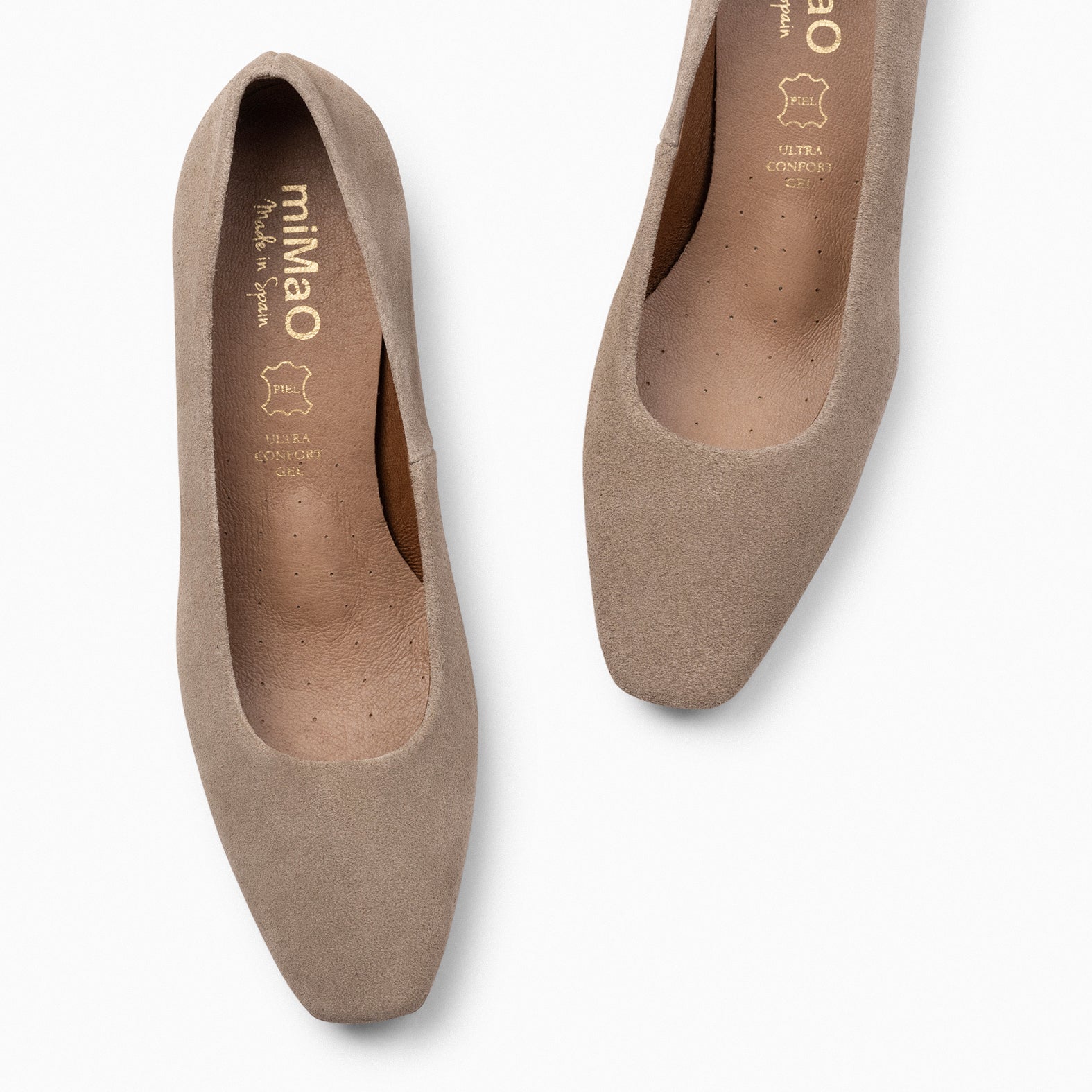URBAN LADY – TAUPE suede leather low heels 