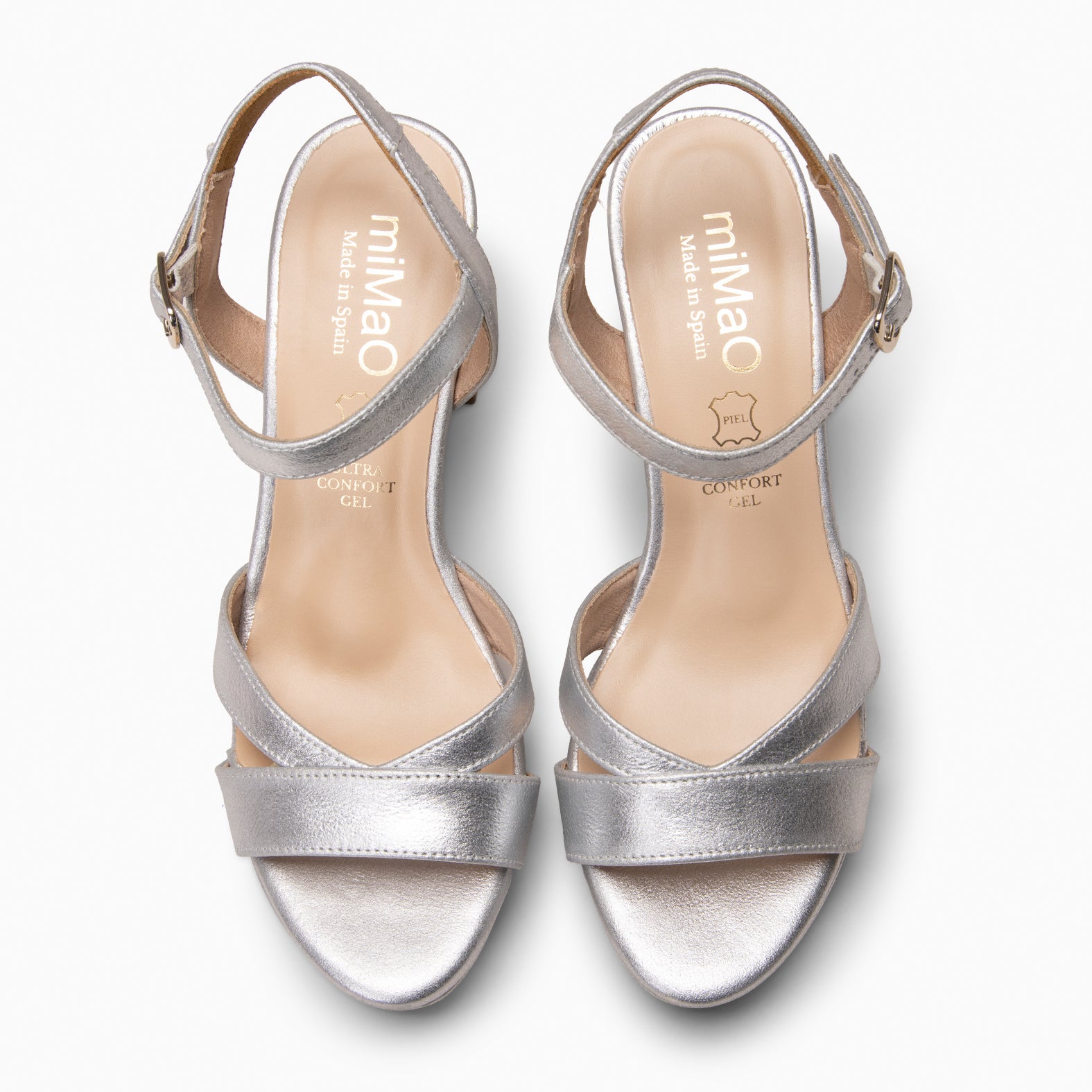 PARIS – Sandalias de fiesta con tacón alto y plataforma PLATA - miMaO ®