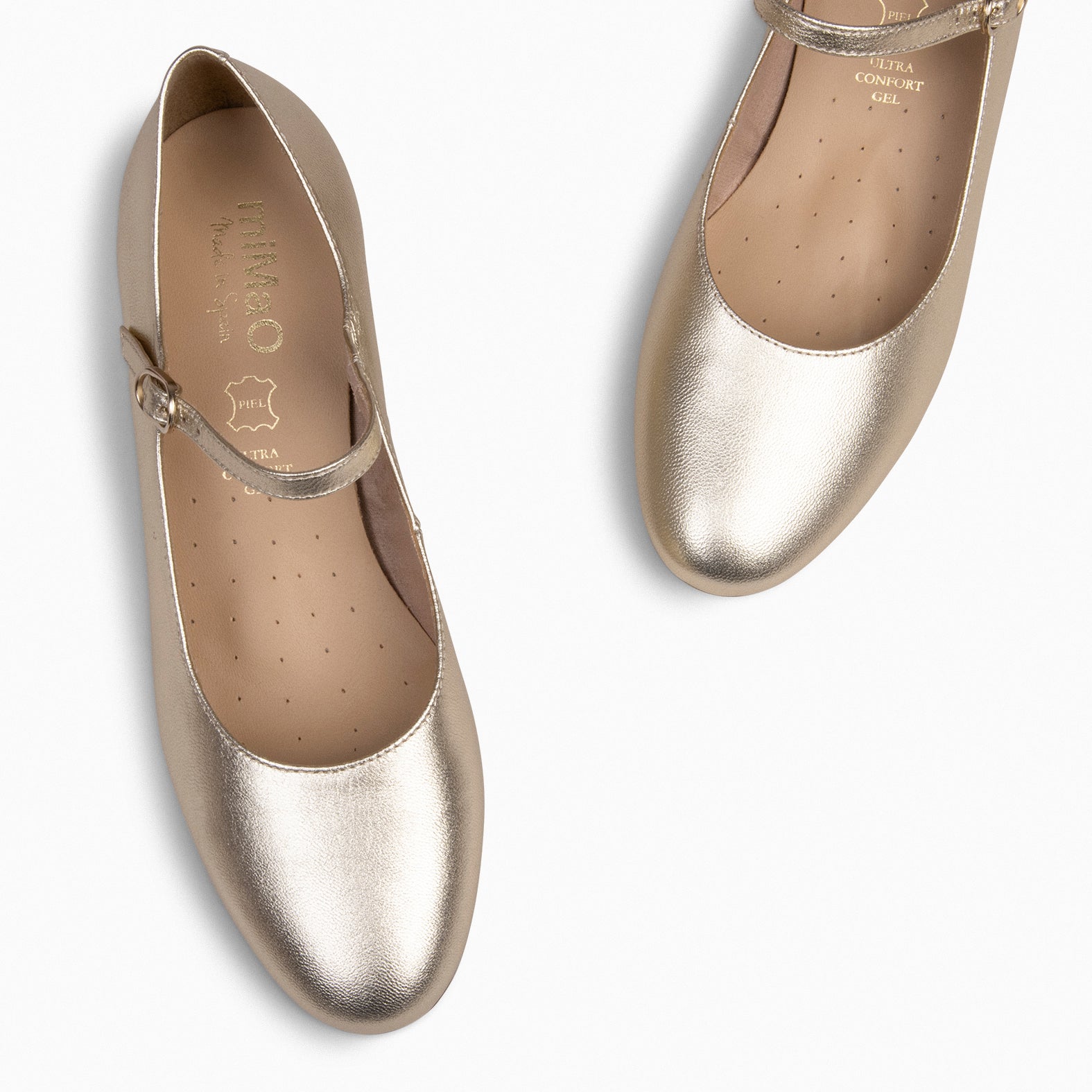 NORA – GOLDEN Mary-Janes with low heel 