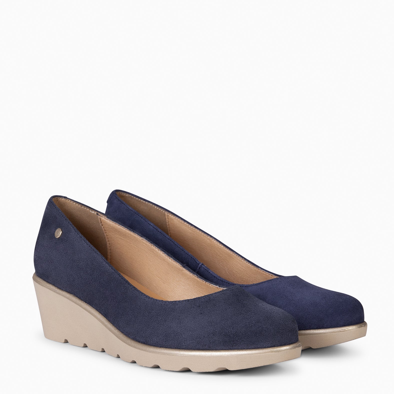 IRIS - NAVY WEDGE BALLERINA