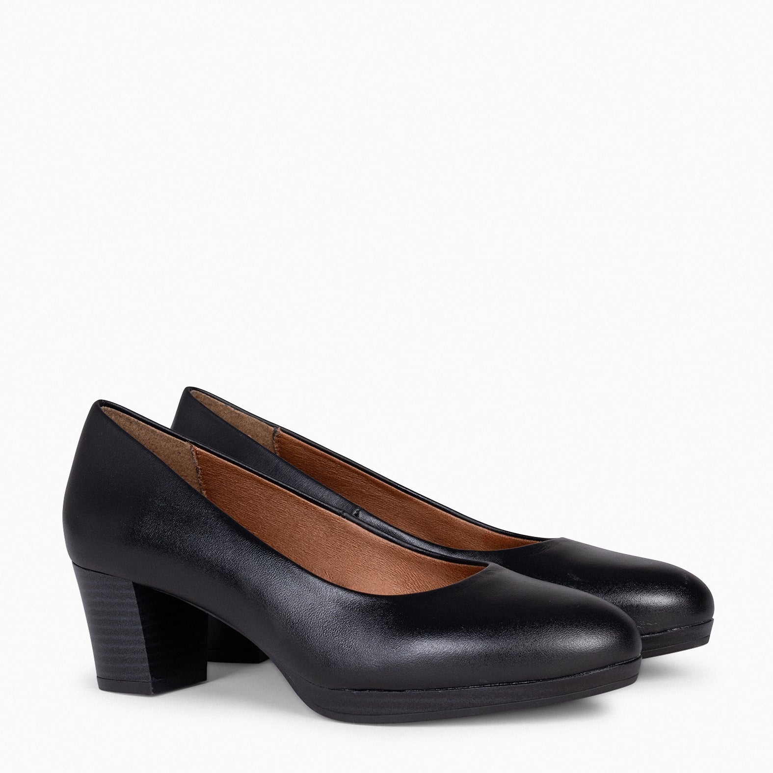 Black low block heel court clearance shoes