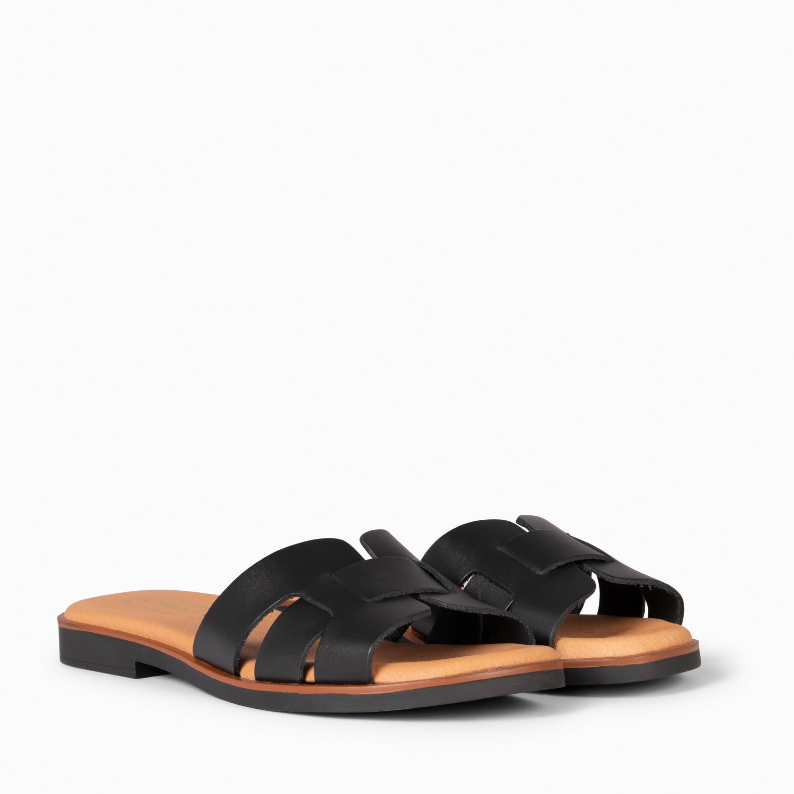 SIWA - Claquettes en cuir NOIR