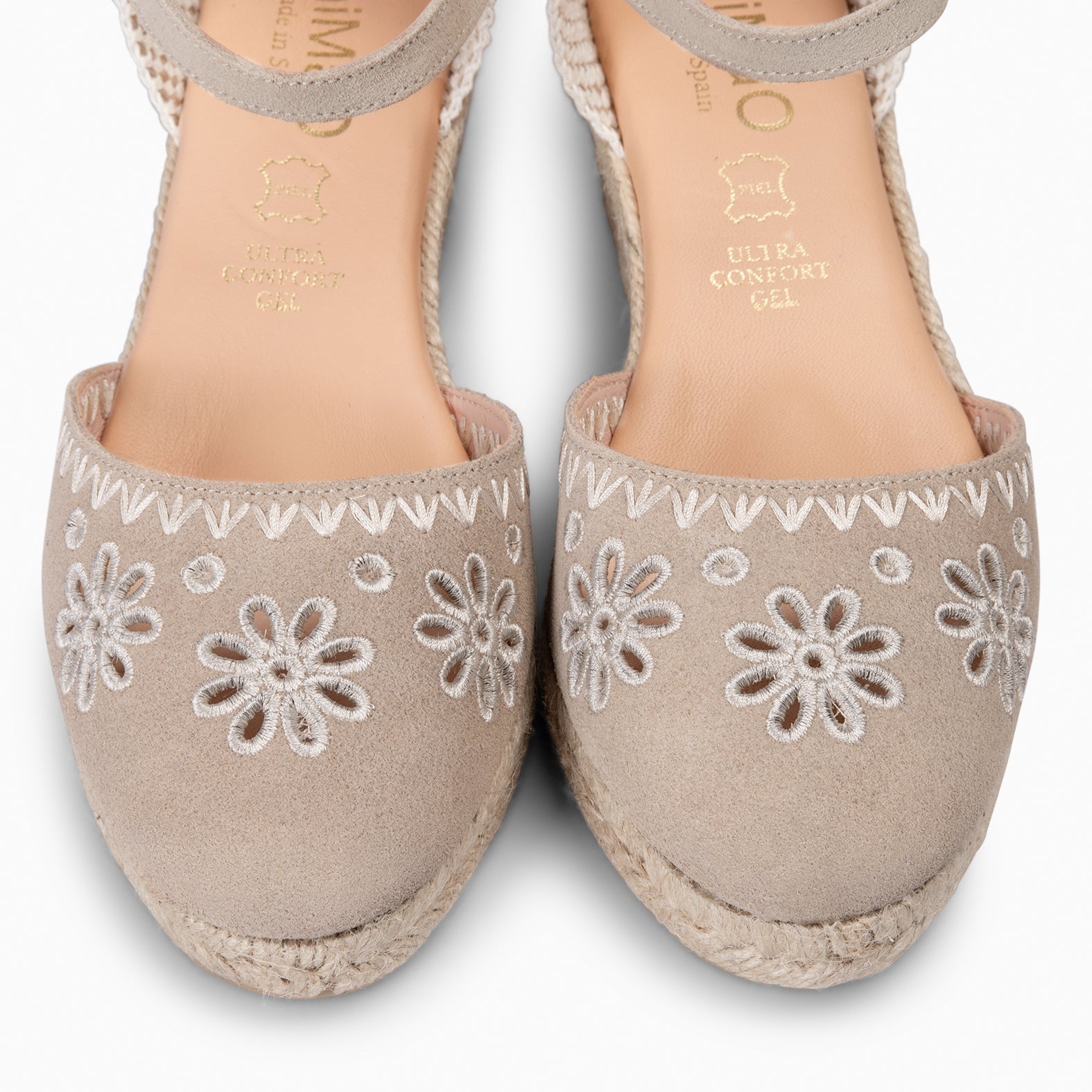 CASARES XS - Cuña bajo de esparto TAUPE - miMaO ®