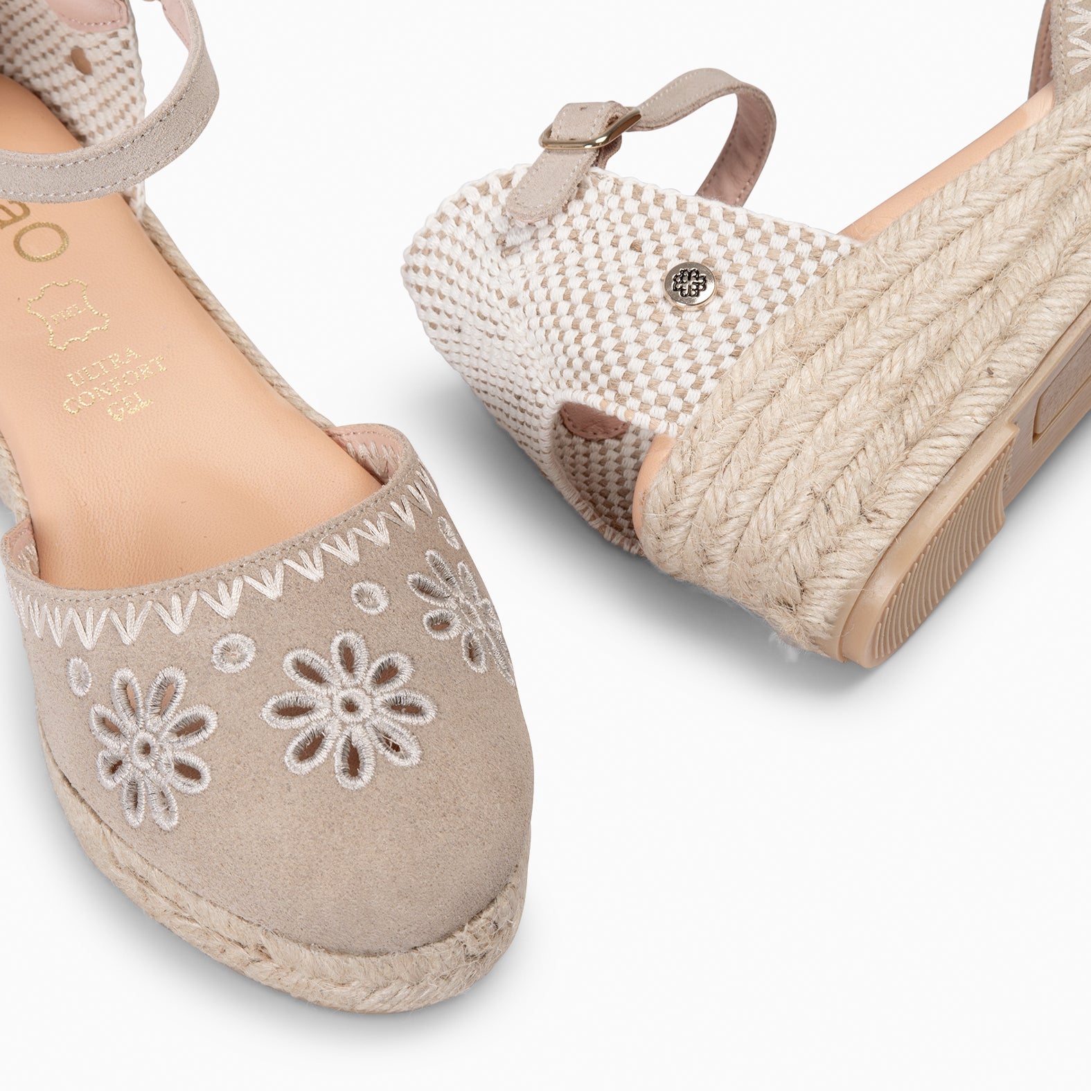 CASARES XS - Cuña bajo de esparto TAUPE - miMaO ®