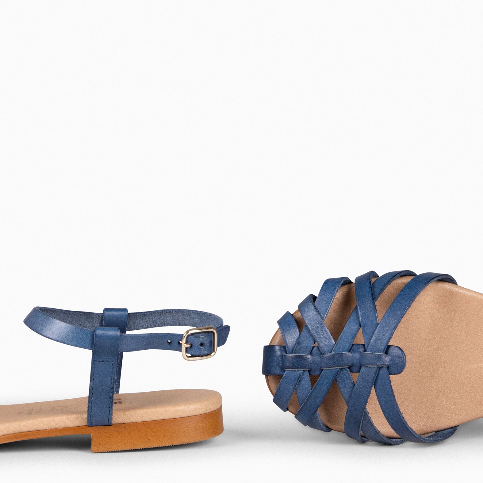 BEACH - BLUE Braided Flat Sandals 