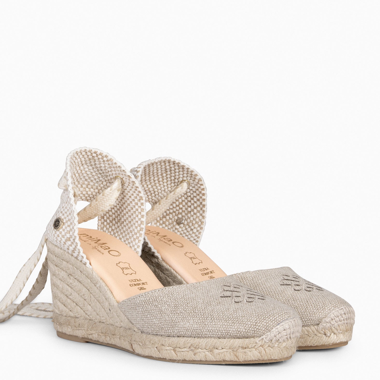 GATA - Espadrilles en jute et lin TAUPE