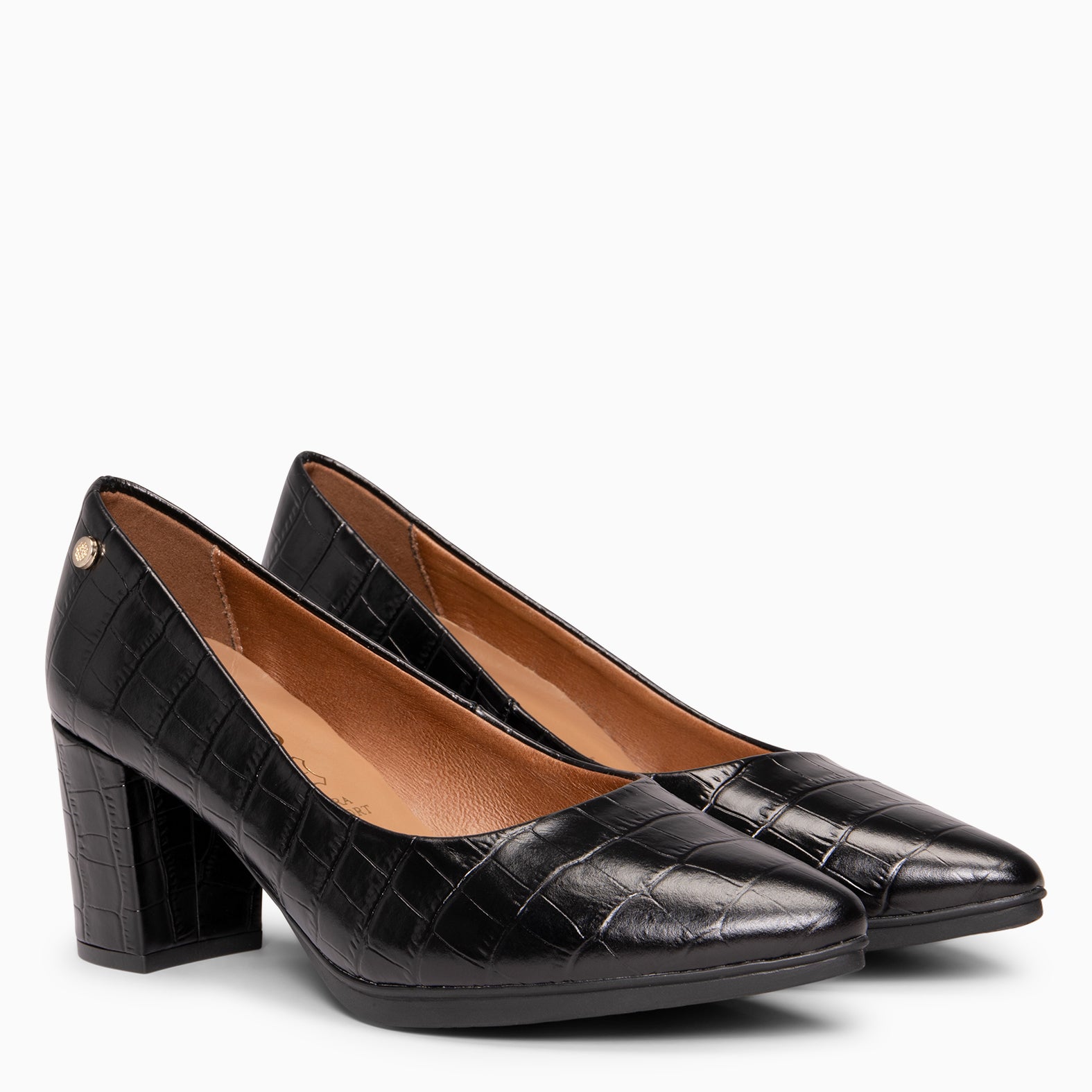 URBAN S SAUVAGE - Escarpins en cuir texturisé NOIR