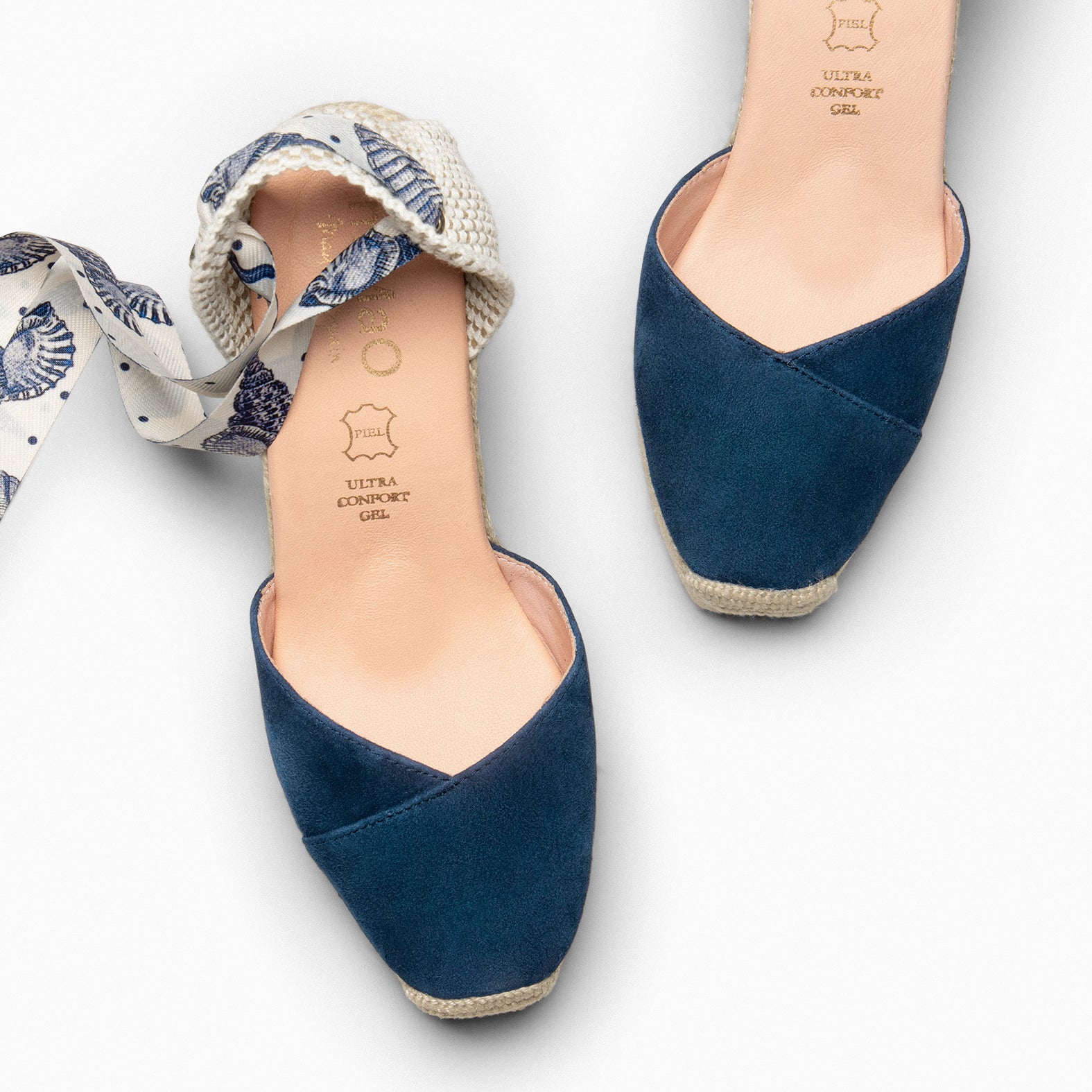 ARUBA – Espadrilles à talon BLEU MARINE avec laçage