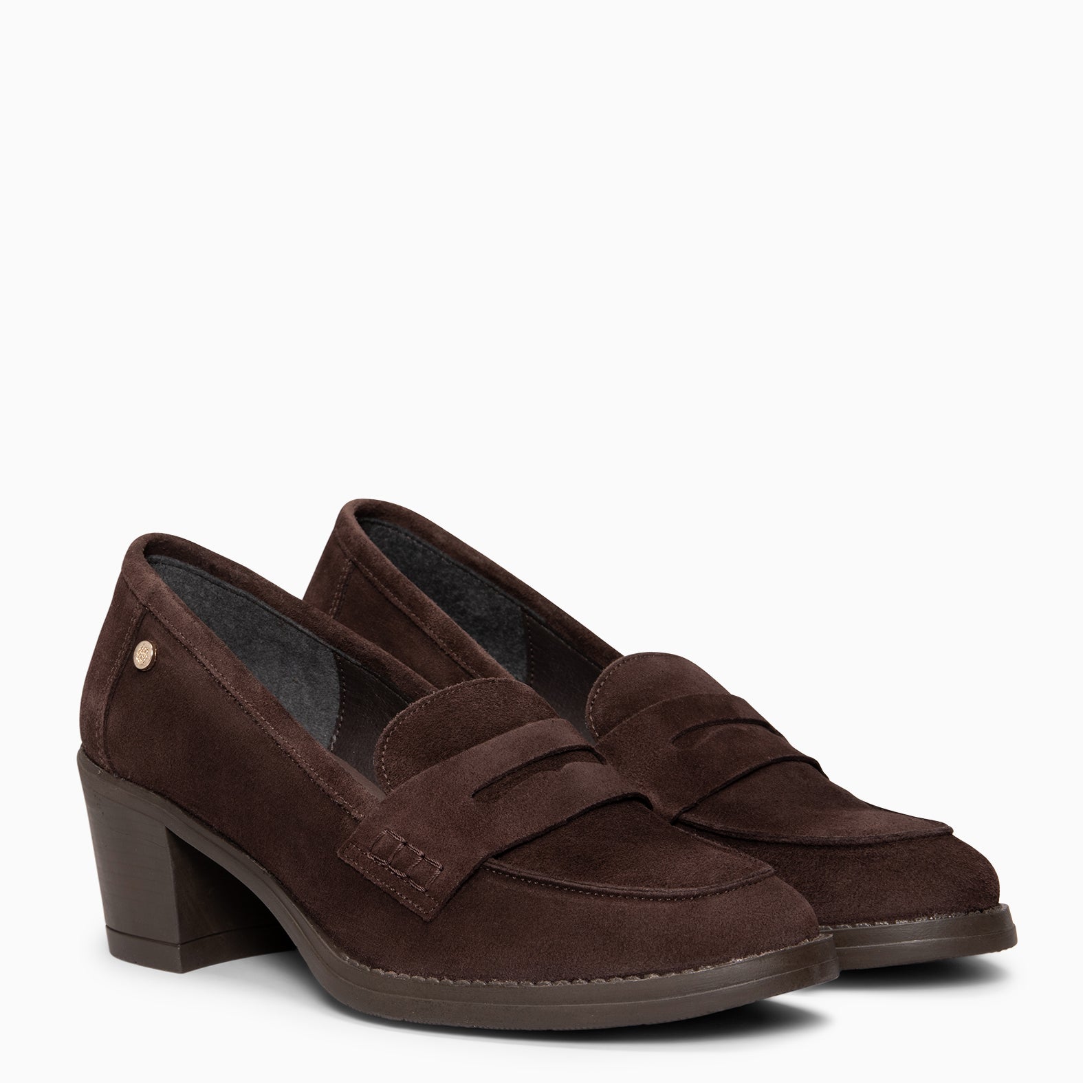 LATTÉ  – BROWN Mid Heel Moccasins