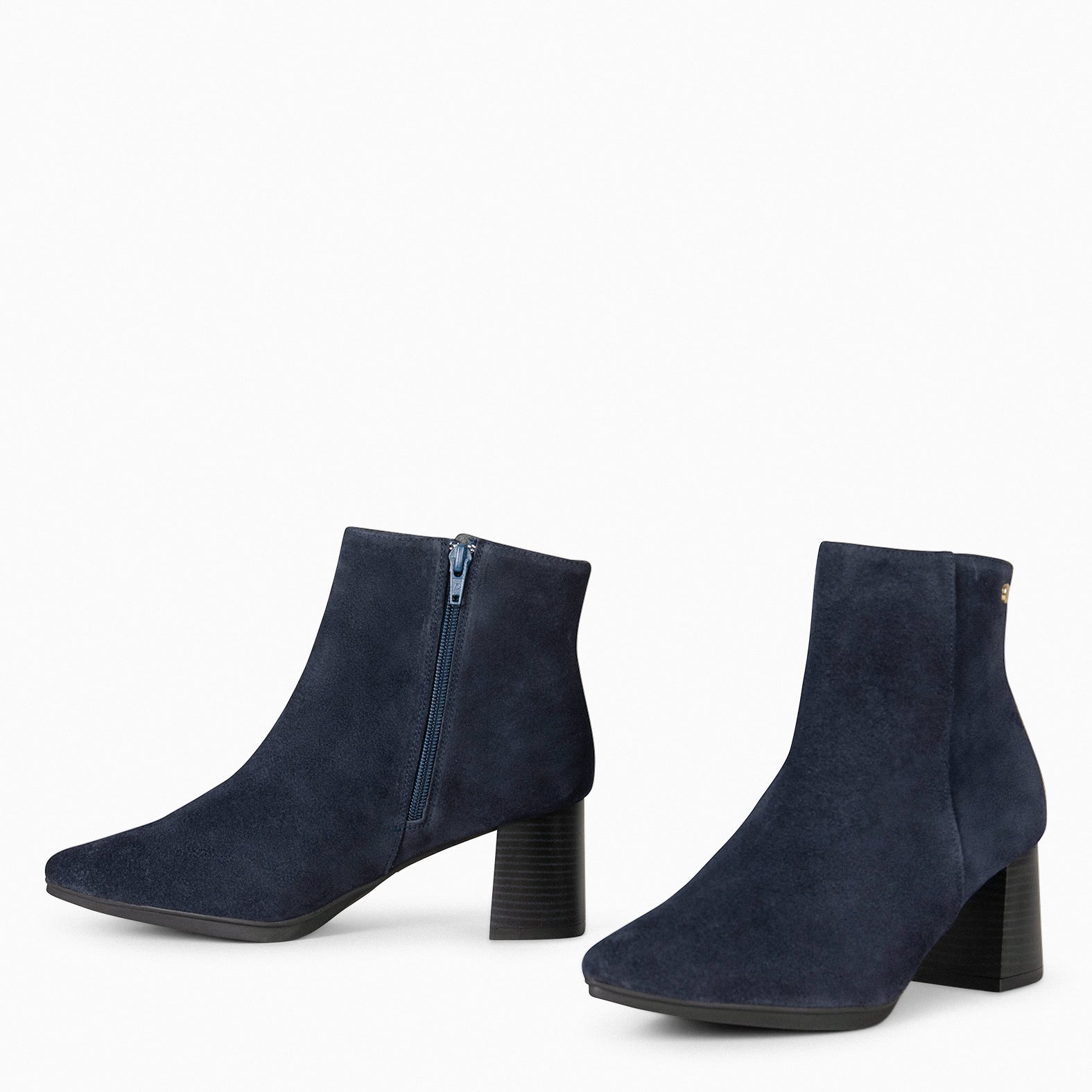 CITY – NAVY Booties with wide heel and fine toe