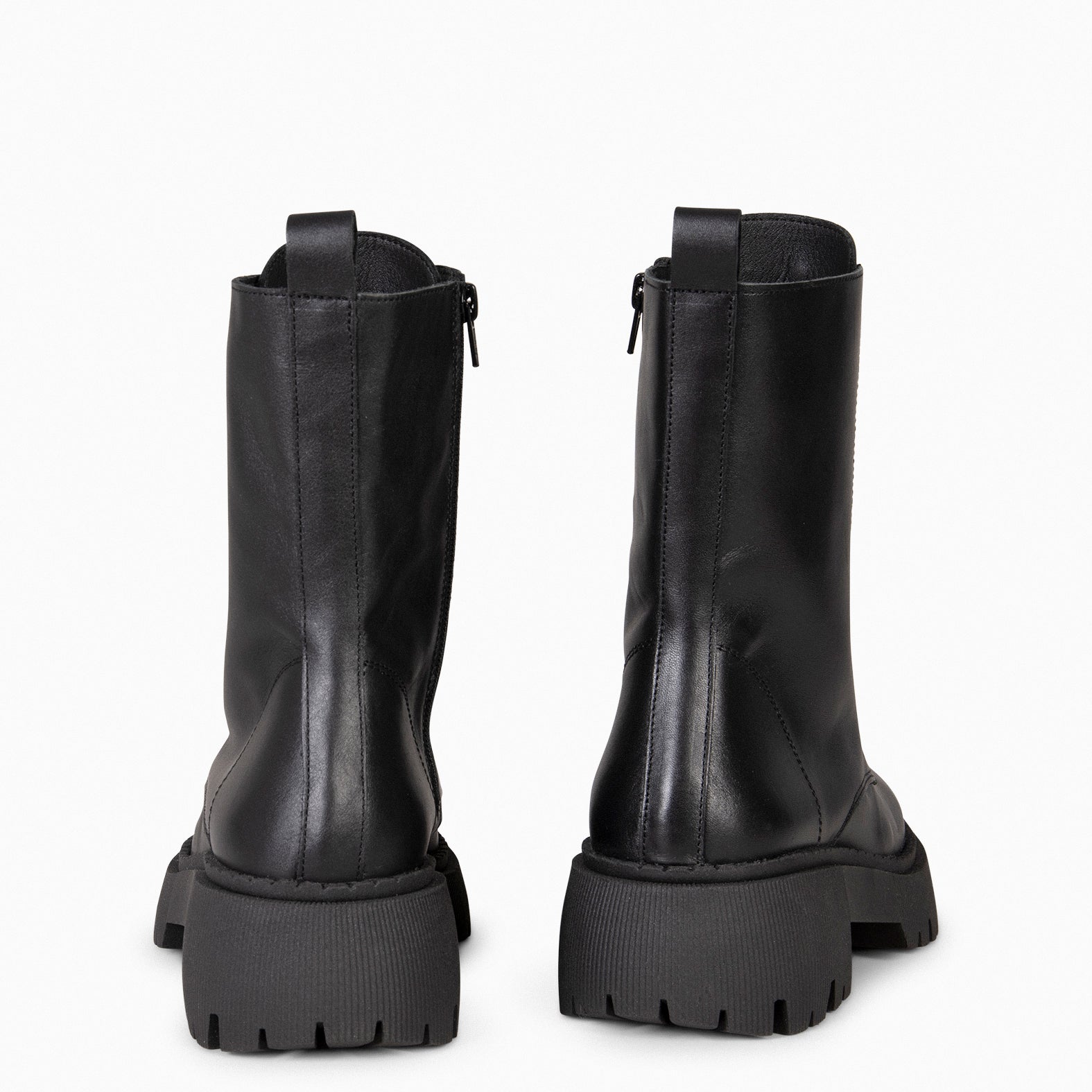 HALEN – BLACK Military boots with track platform