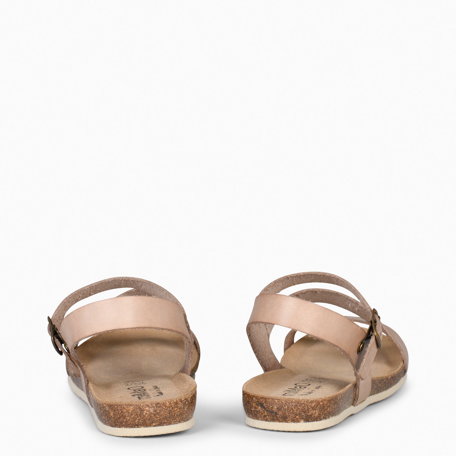 LIS – Sandales en cuir TAUPE et liège