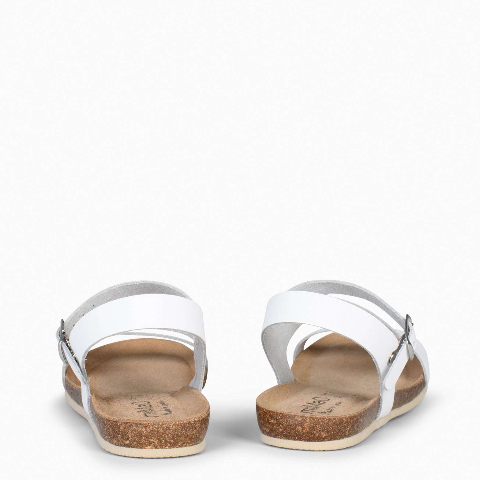 LIS – Sandales en cuir BLANC et liège