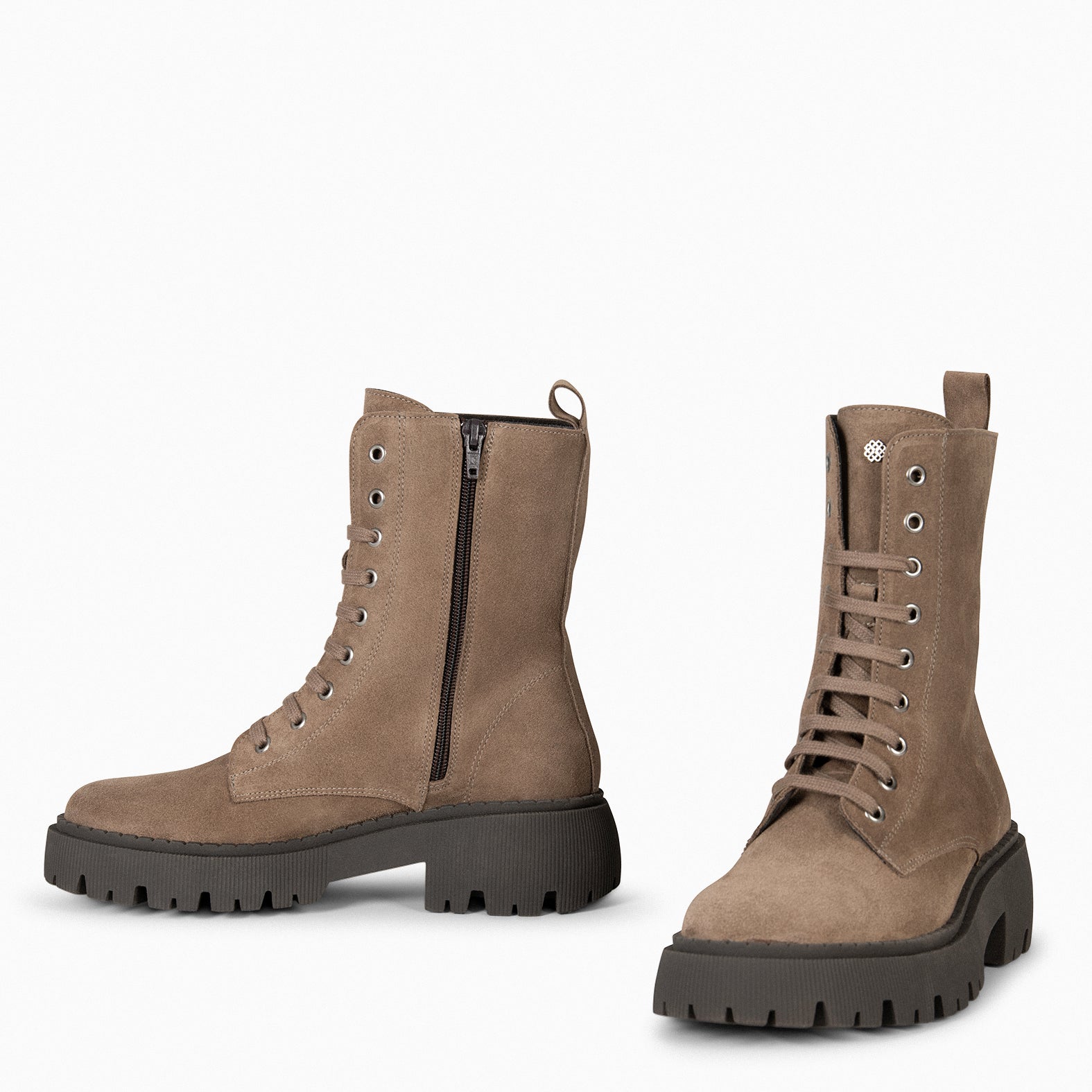 HALEN - Botas militares plataforma track TAUPE