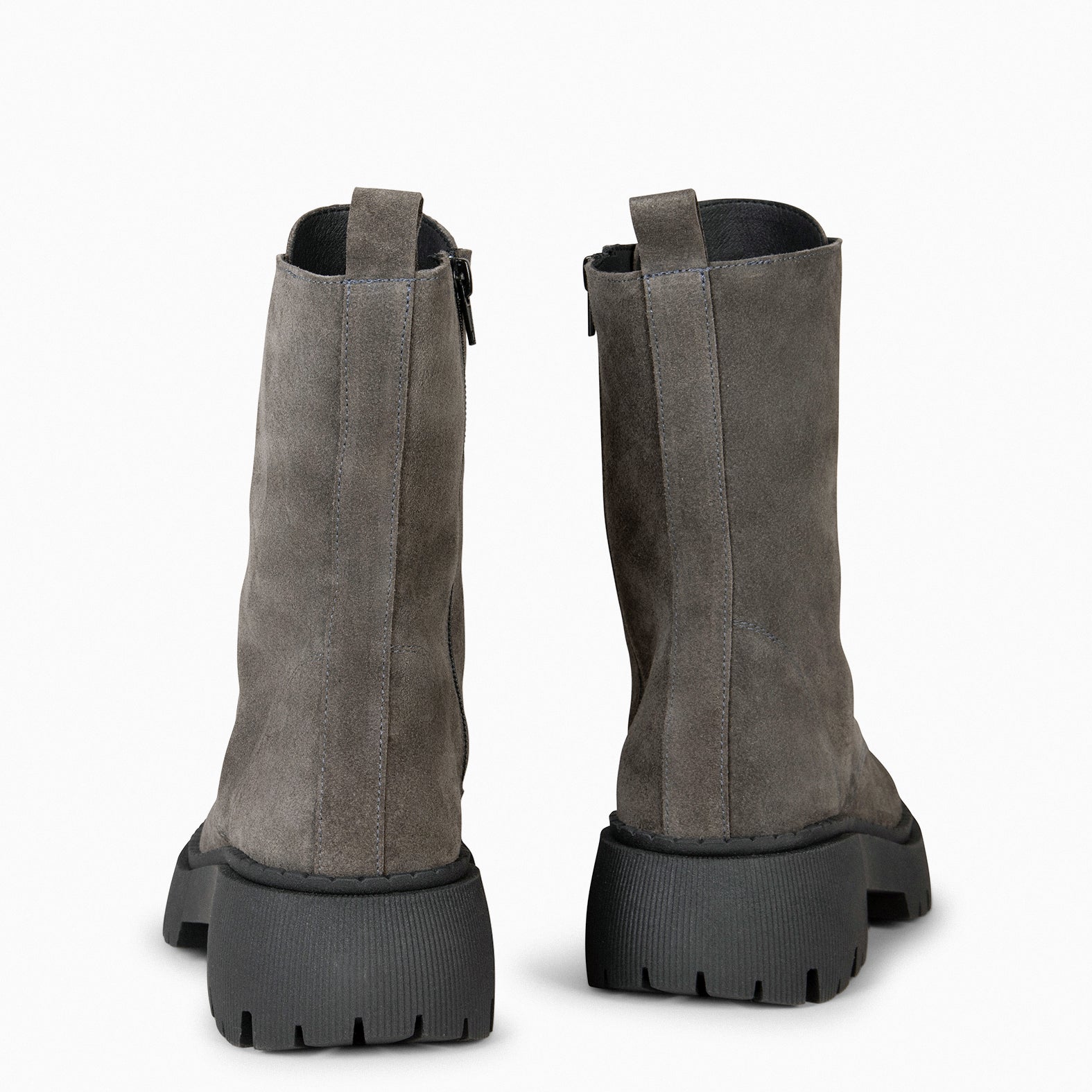 HALEN – GREY Military boots with track platform