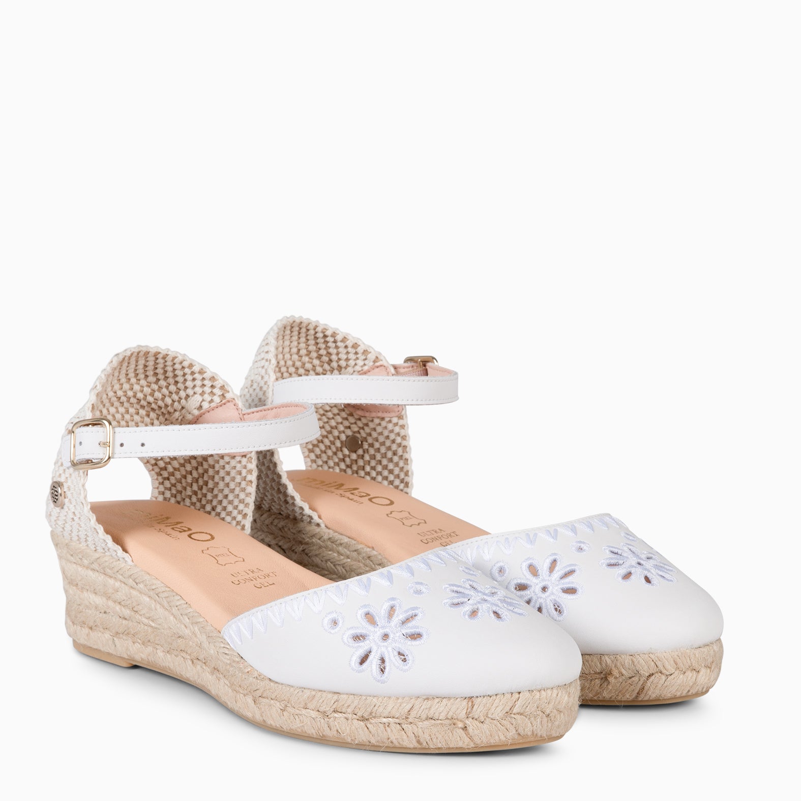 CASARES XS - Cuña bajo de esparto BLANCO - miMaO ®