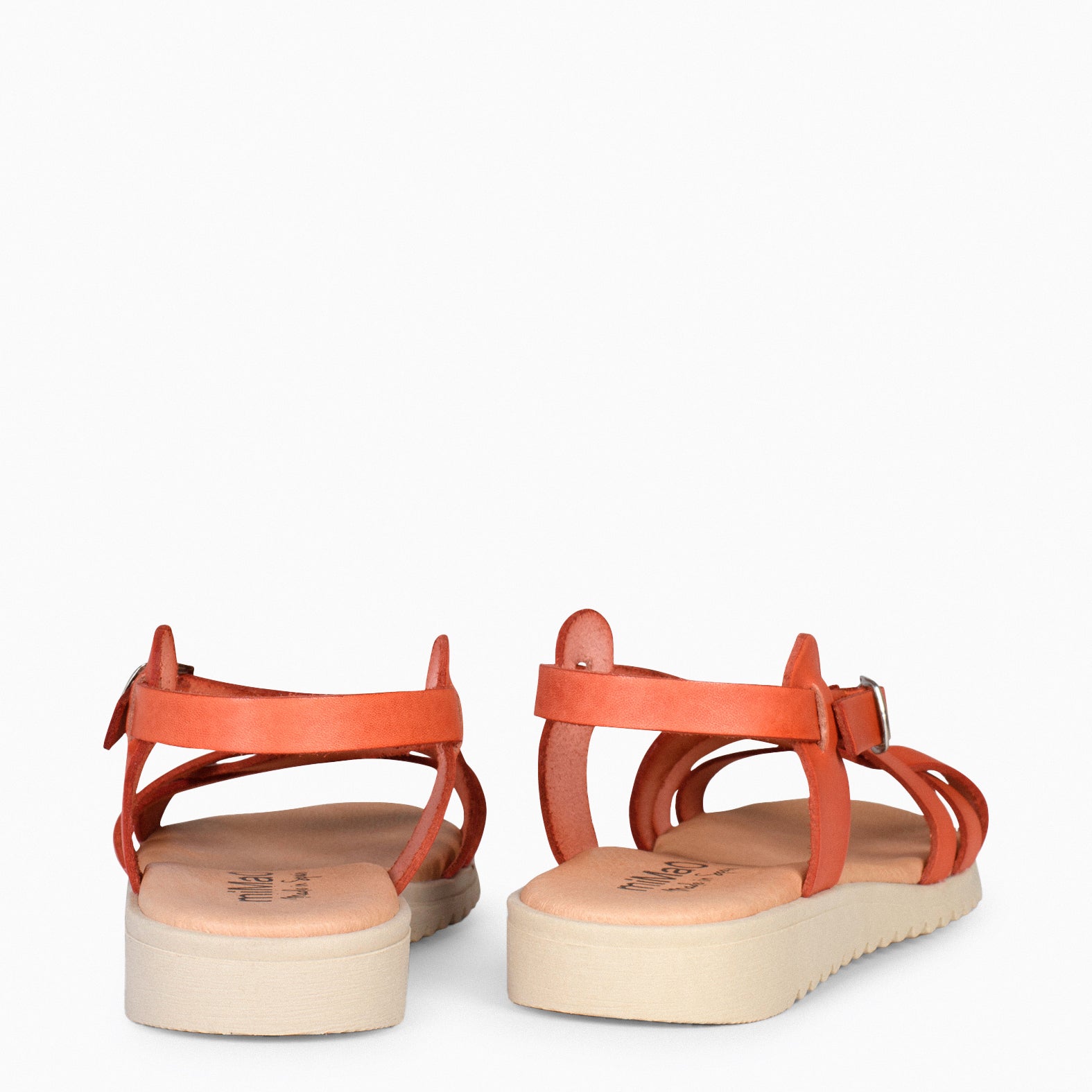 SPIRIT – ORANGE Flat sandal with crossed strap