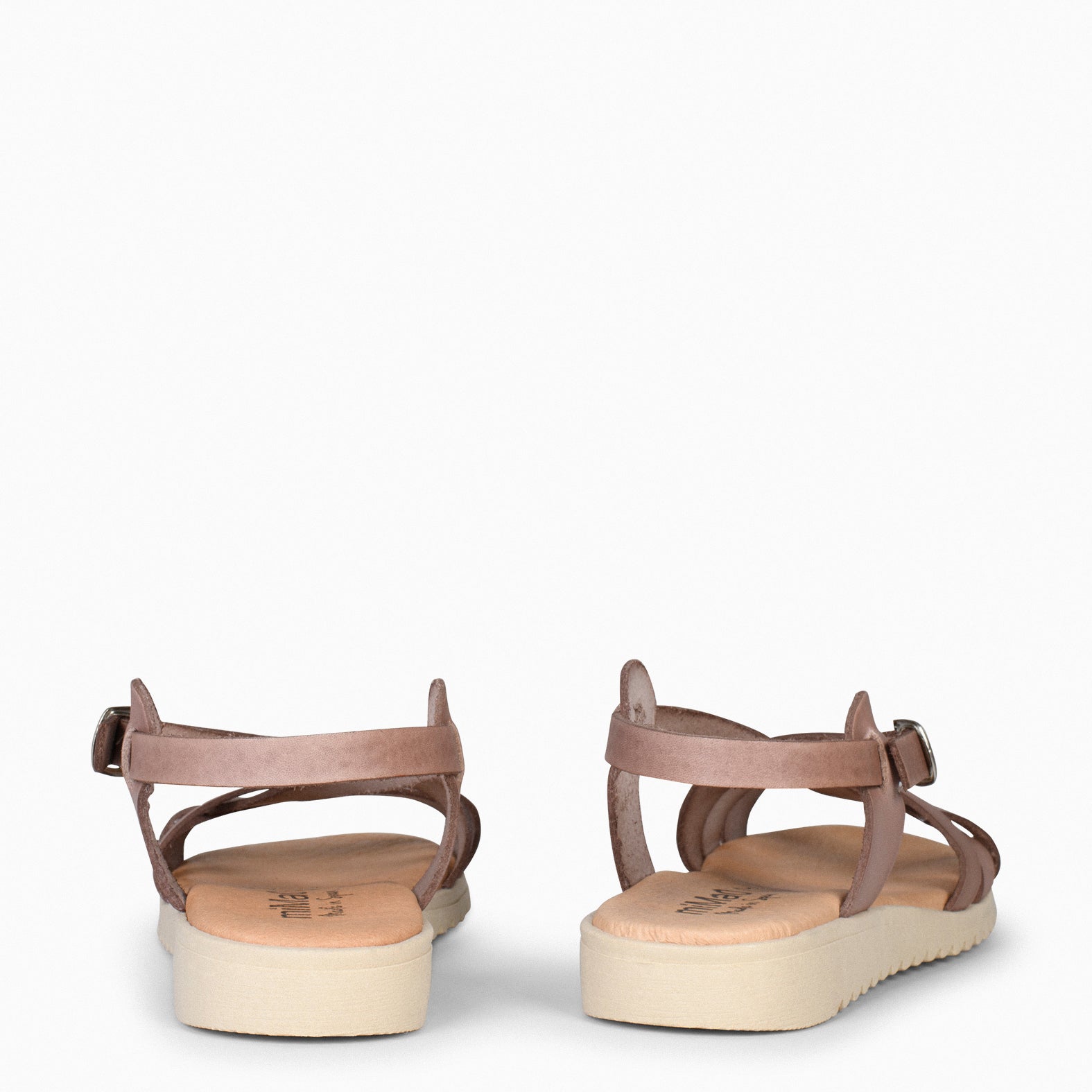 SPIRIT – TAUPE Flat sandal with crossed strap