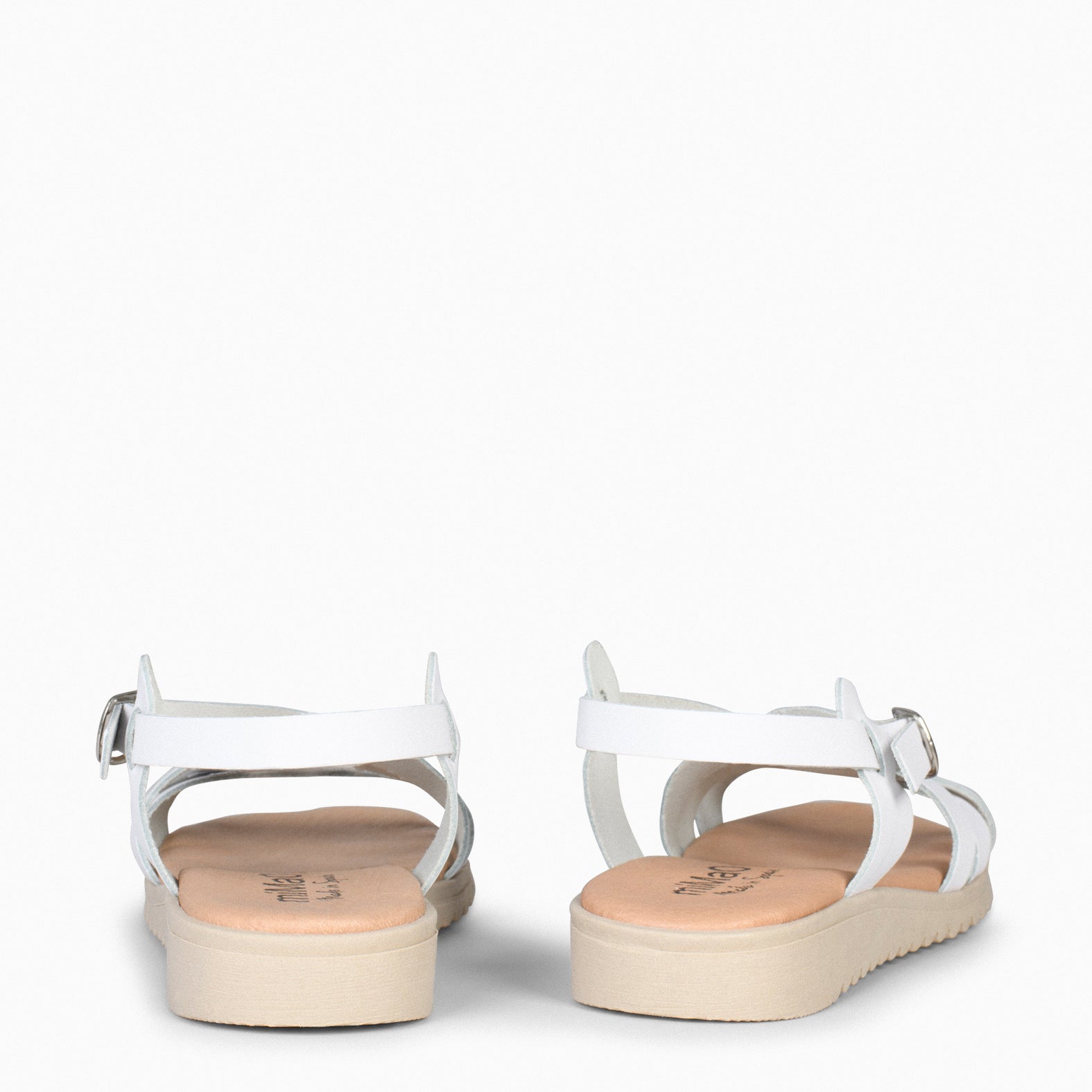 SPIRIT – WHITE Flat sandal with crossed strap