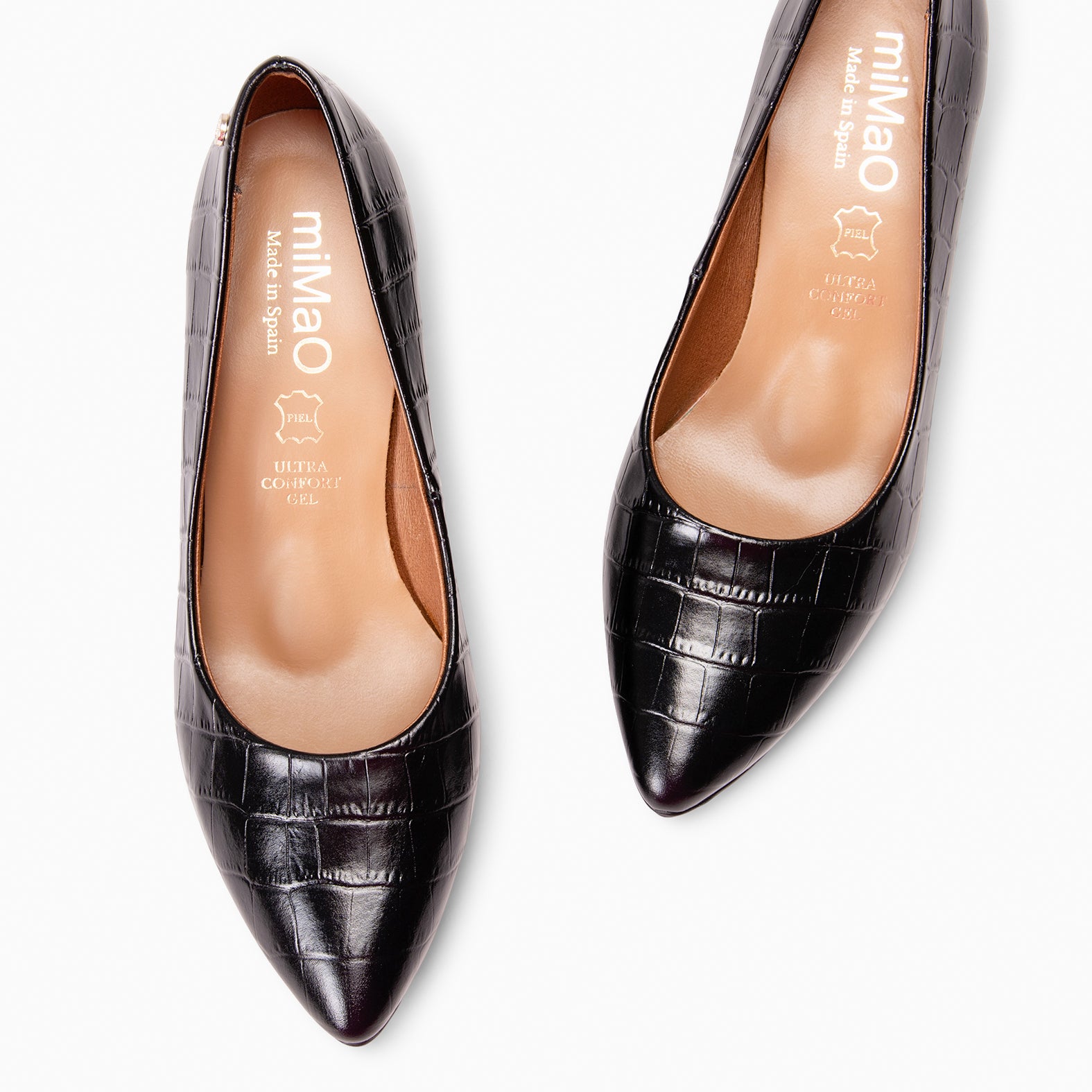 URBAN S SAUVAGE - Escarpins en cuir texturisé NOIR