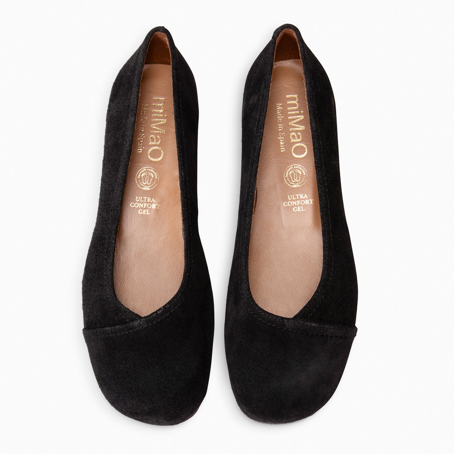 PLUMA - Bailarina baresoft de serraje NEGRO